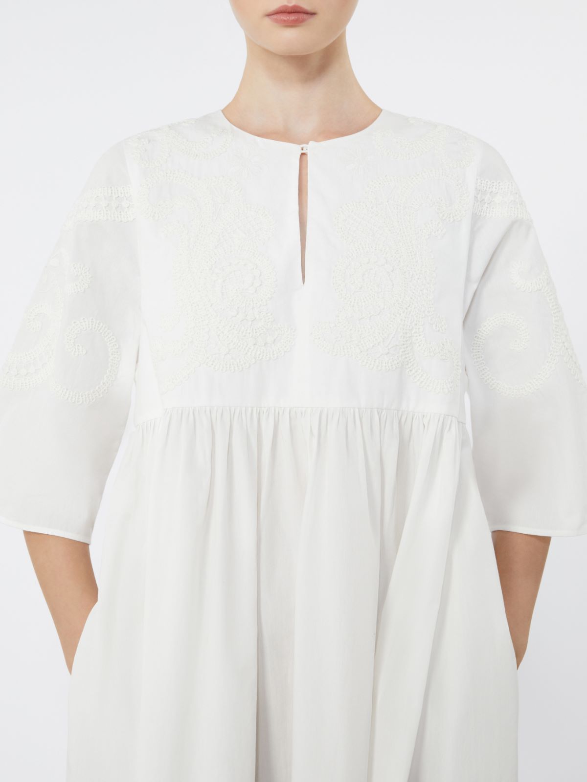 Soft cotton poplin dress - WHITE - Weekend - 4