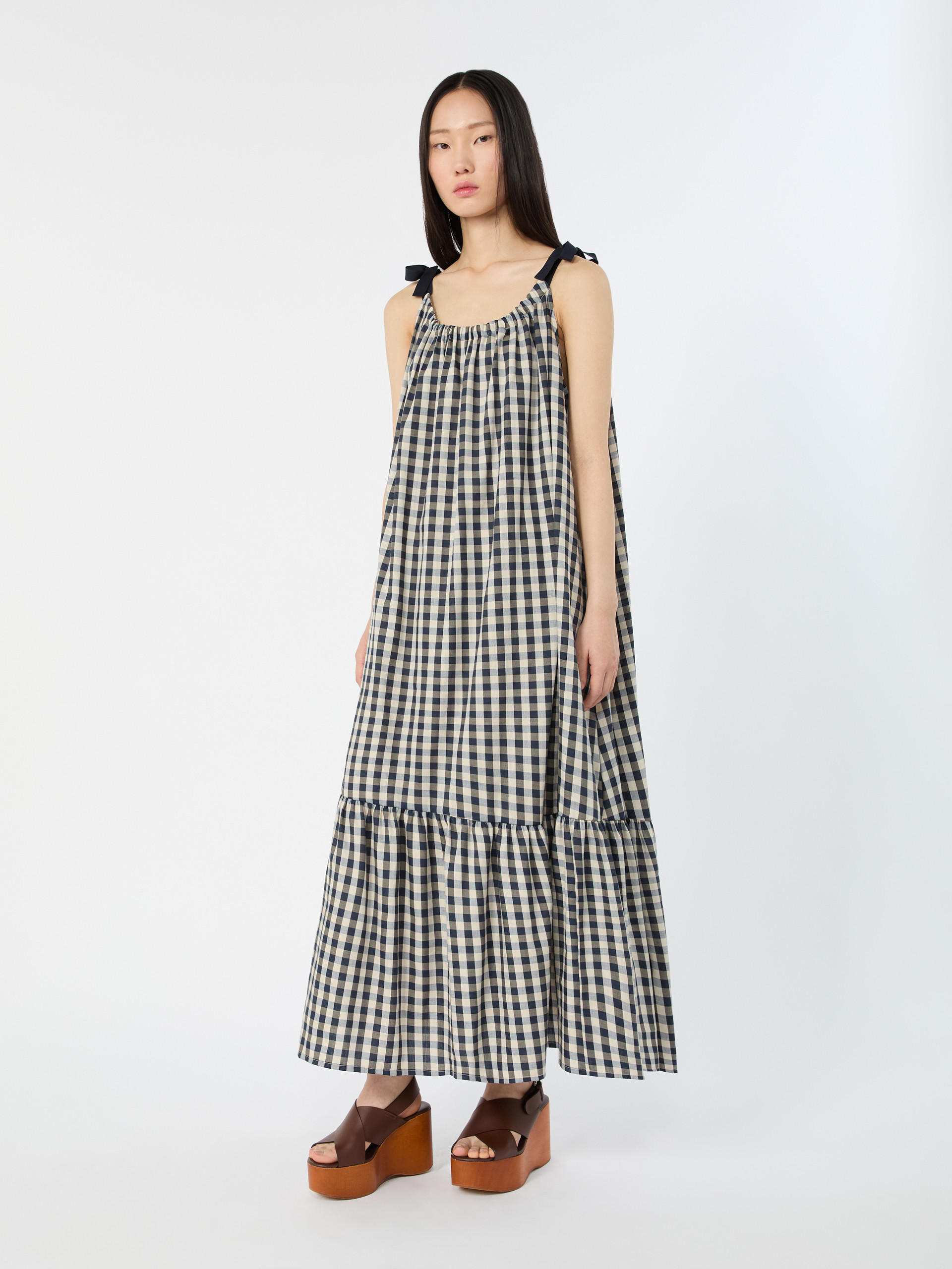 Vichy ramie and cotton dress - NAVY - Weekend Max Mara - 2