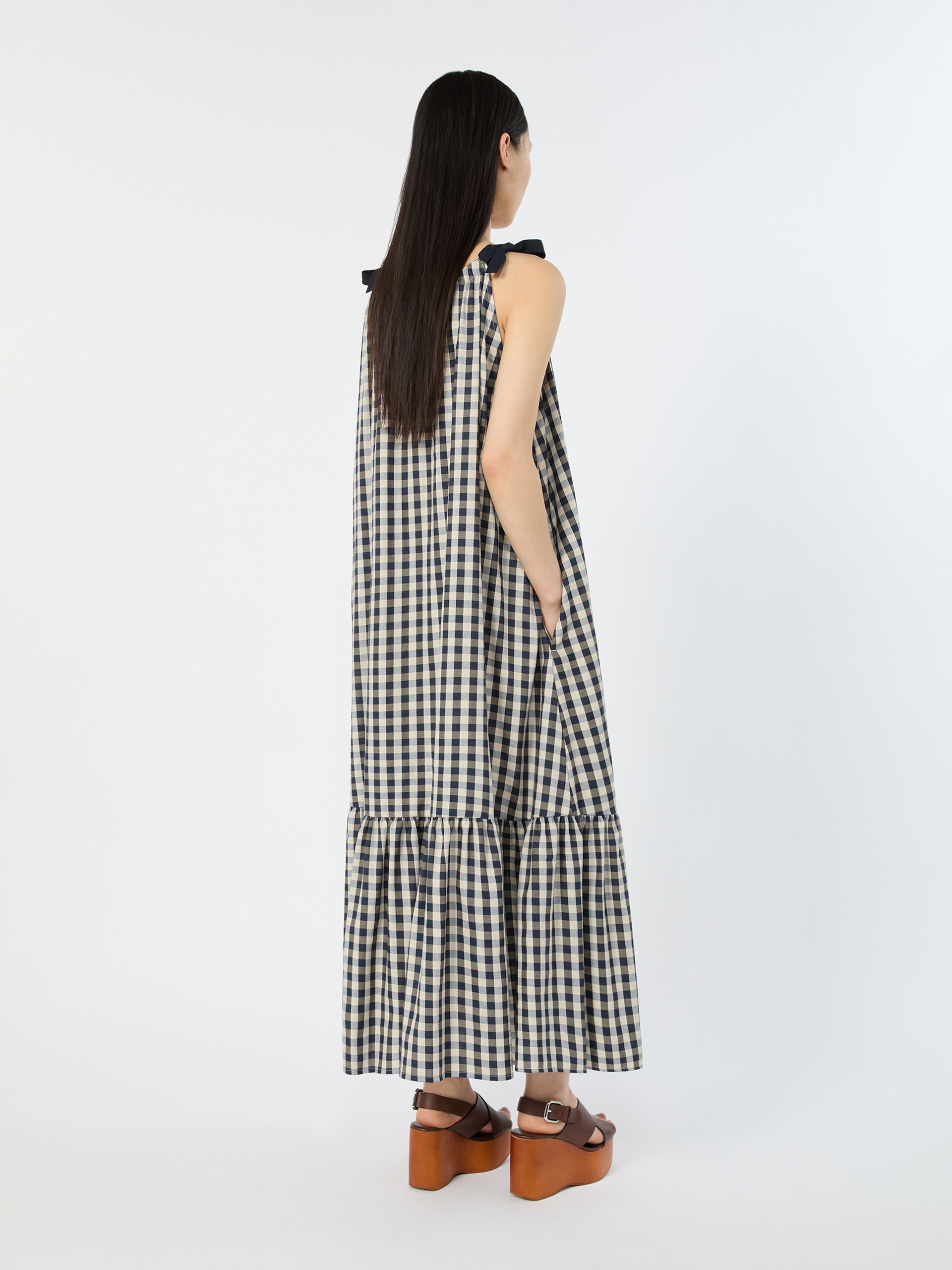 Vichy ramie and cotton dress - NAVY - Weekend Max Mara - 3