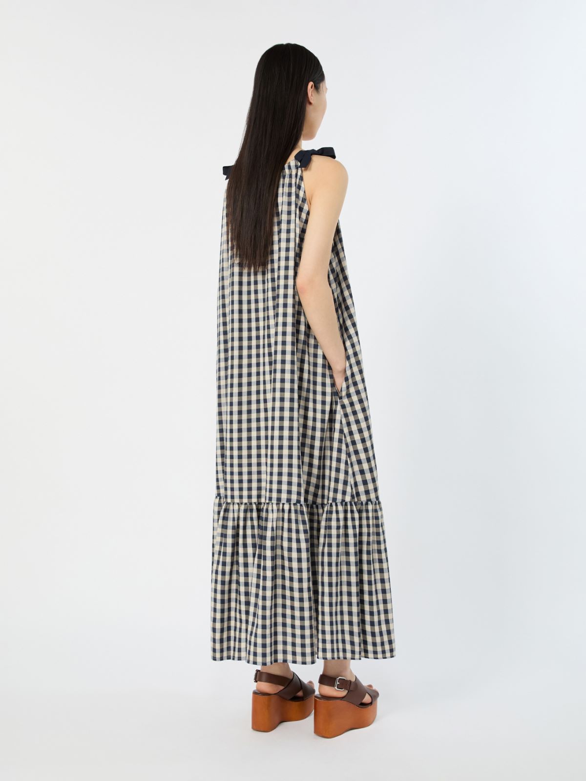 Vichy ramie and cotton dress - NAVY - Weekend - 3