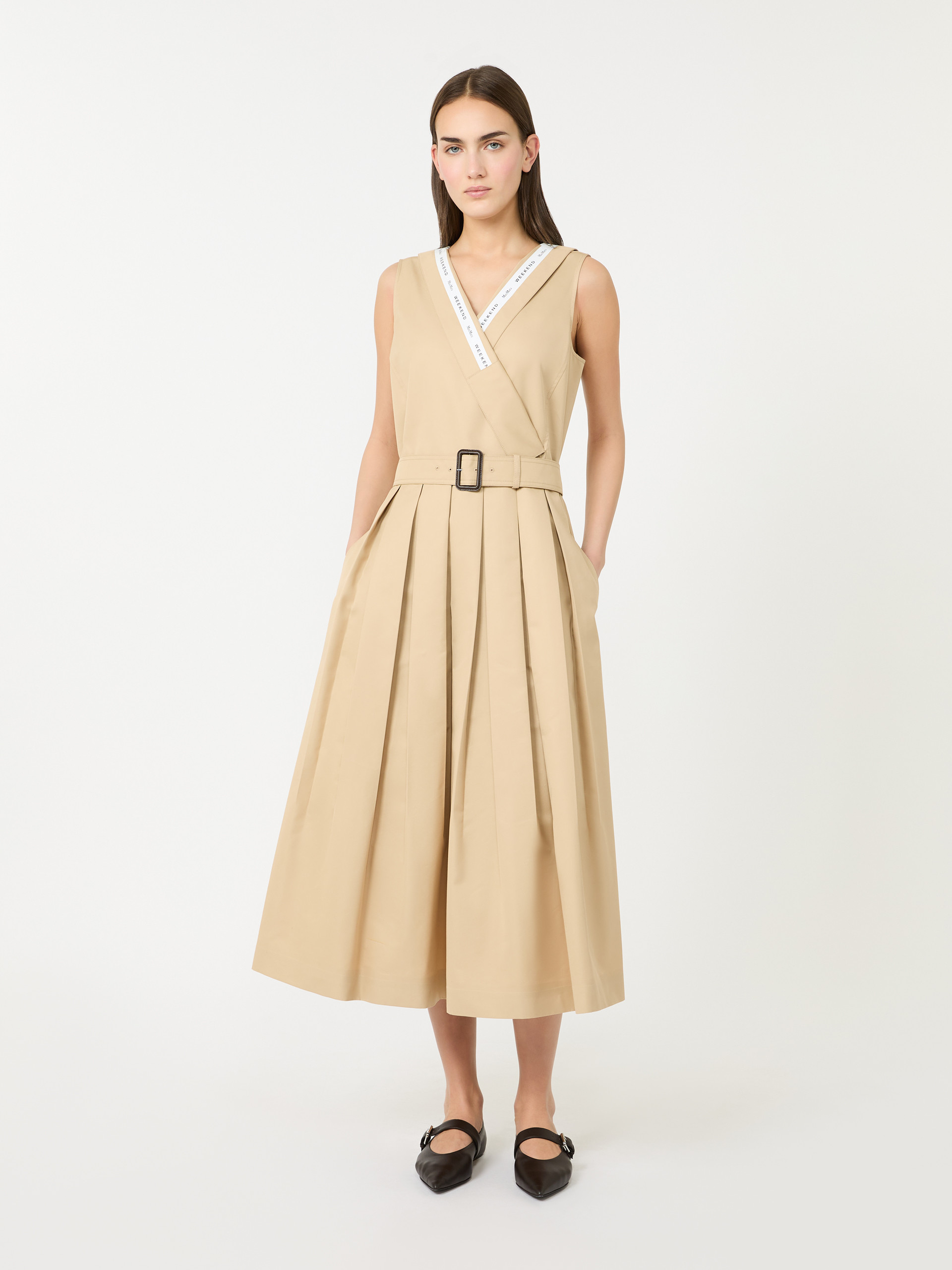Water-repellent gabardine dress - BEIGE - Weekend Max Mara