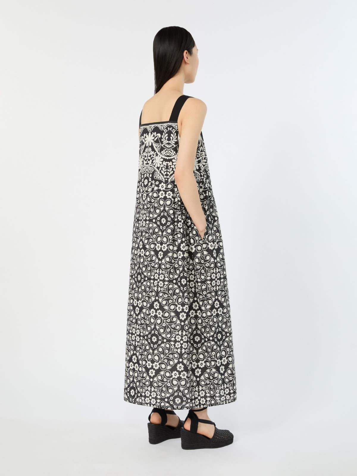 Printed cotton voile dress - BLACK - Weekend - 3