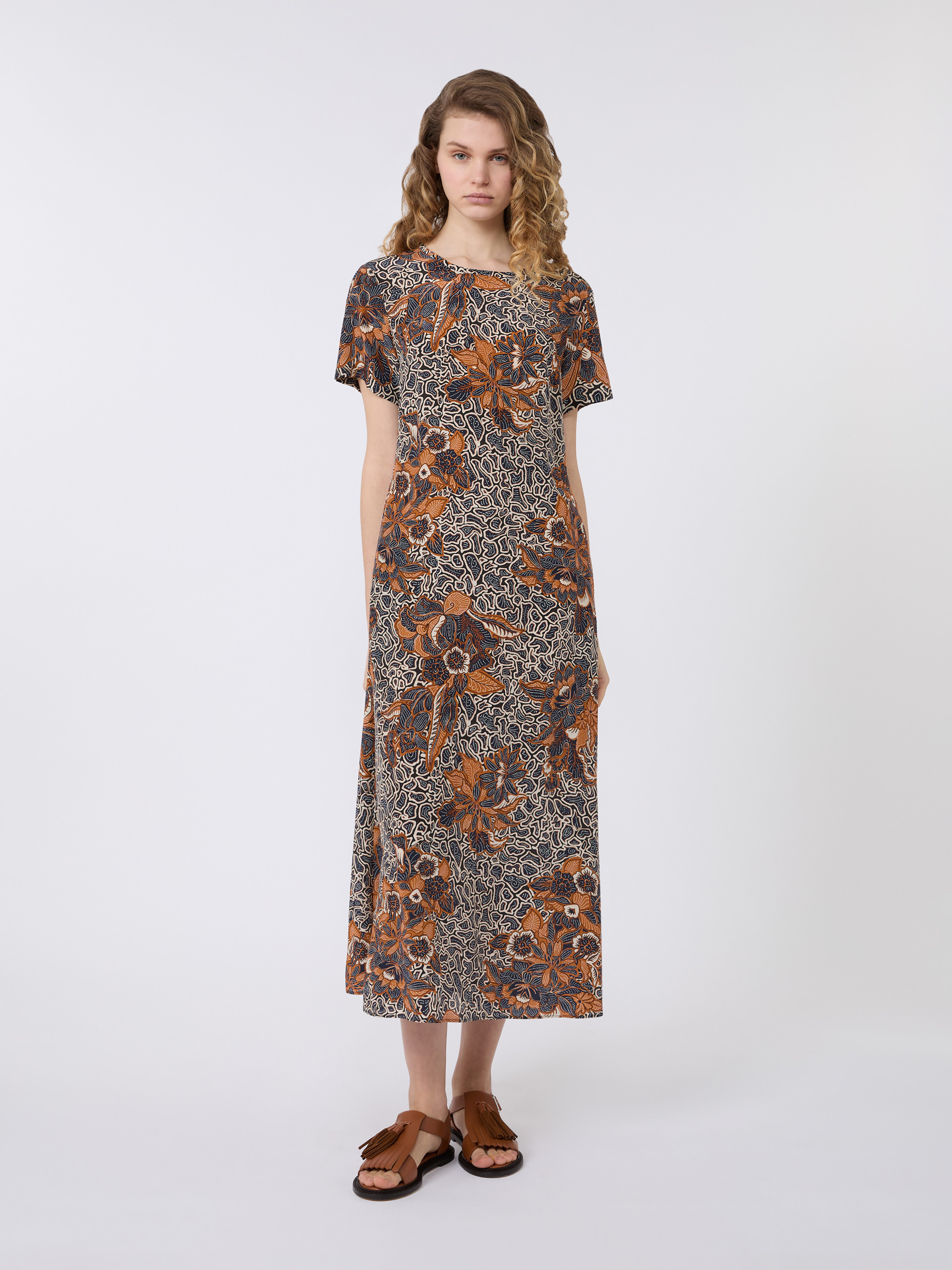 Printed silk crêpe de Chine dress - NAVY - Weekend Max Mara - 2