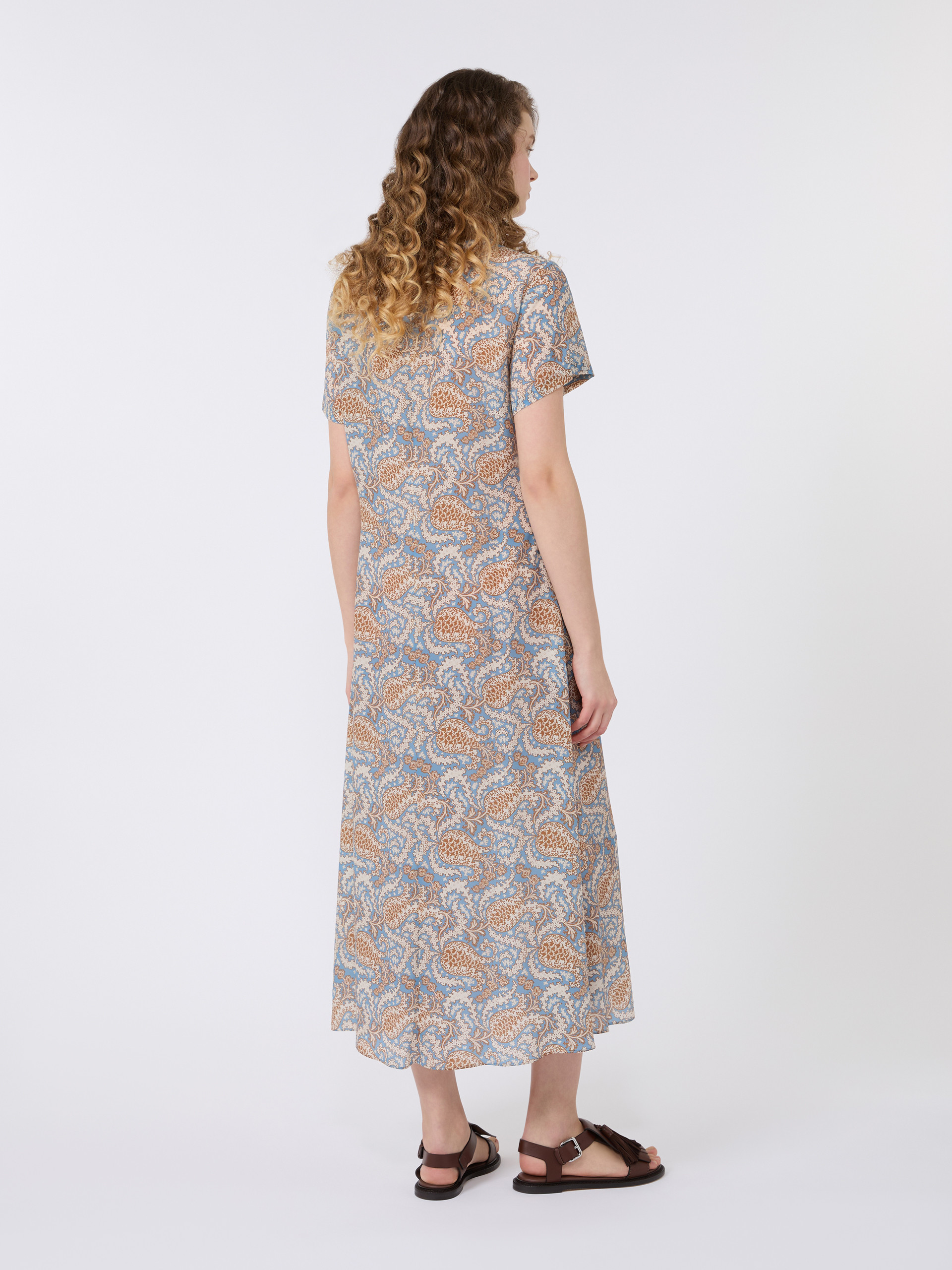 Printed silk crêpe de Chine dress - LIGHT BLUE - Weekend Max Mara - 3