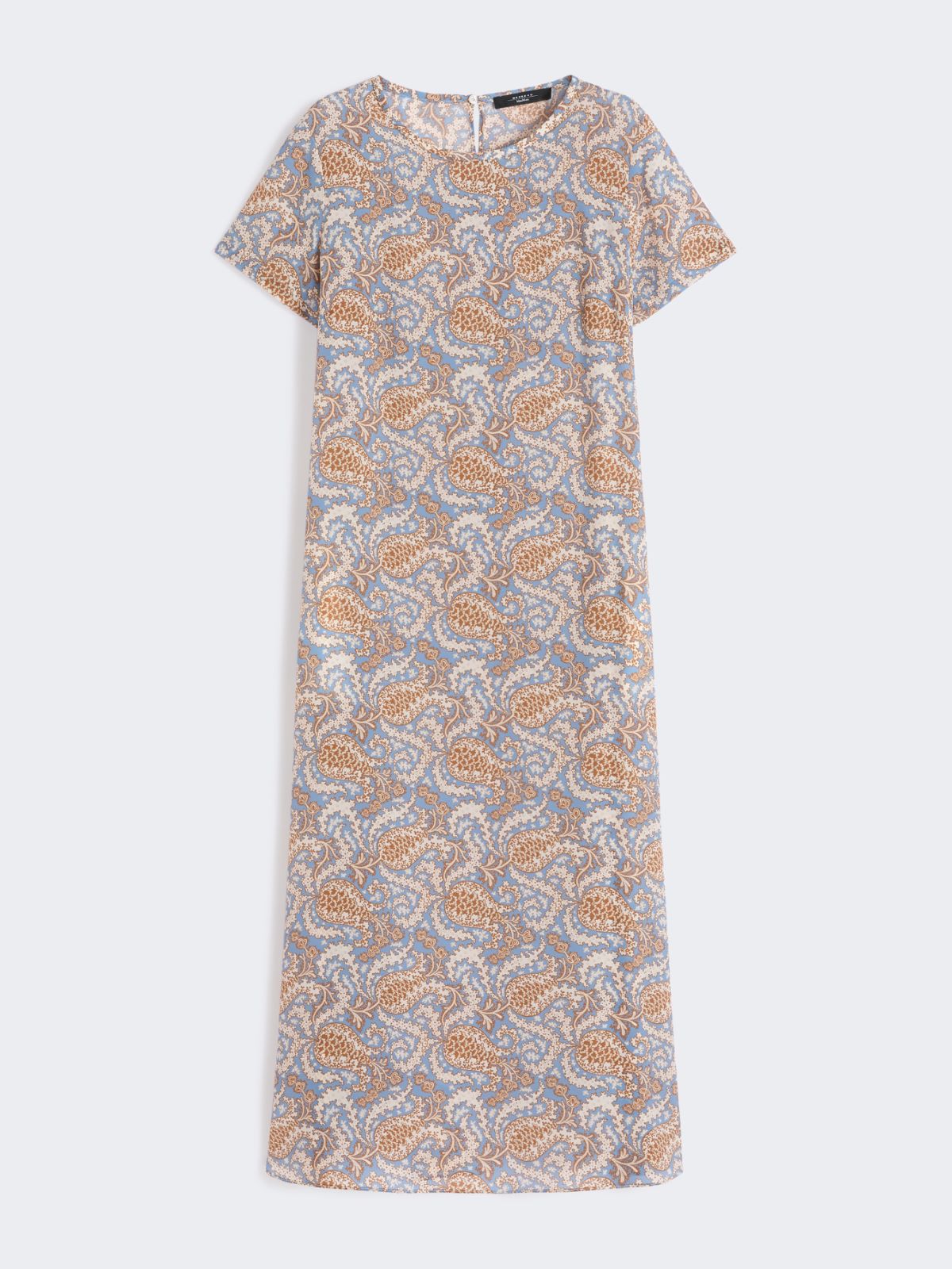 Printed silk crêpe de Chine dress - LIGHT BLUE - Weekend - 6