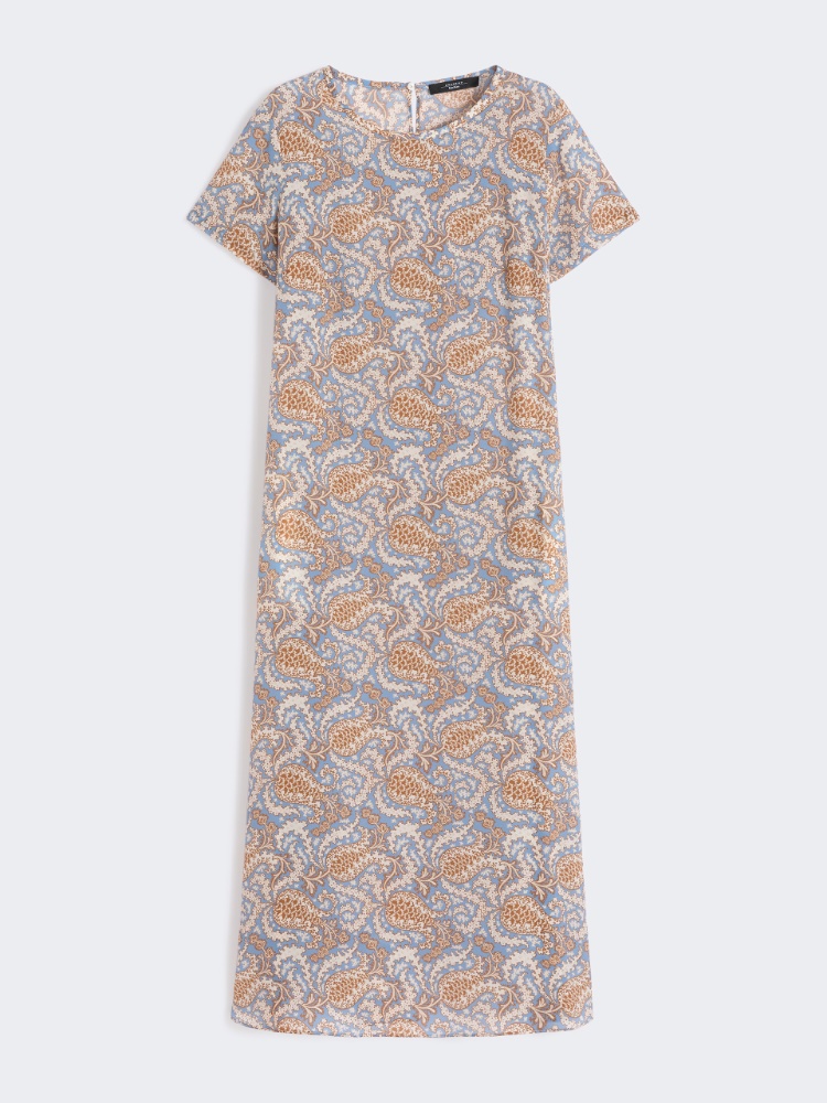 Printed silk crêpe de Chine dress - LIGHT BLUE - Weekend - 2