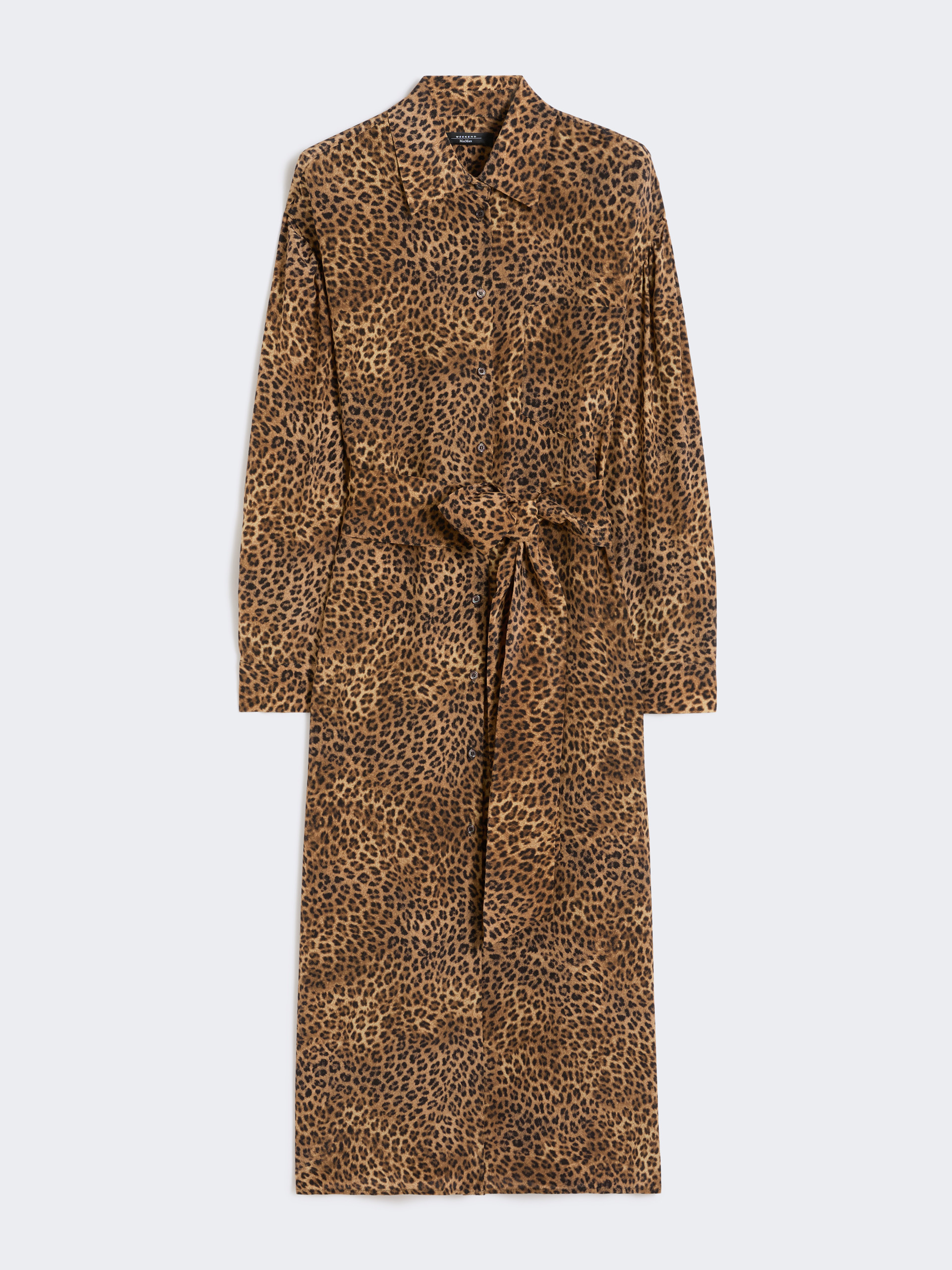 Printed silk crêpe de Chine shirt dress - CAMEL - Weekend Max Mara - 5