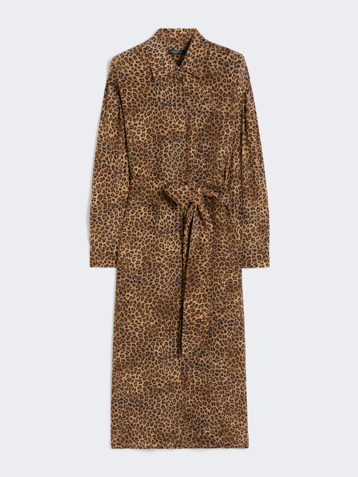 Printed silk crêpe de Chine shirt dress - CAMEL - Weekend - 4