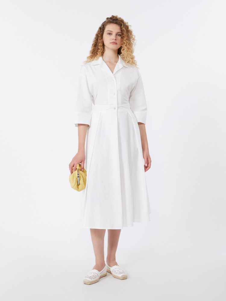 Cotton-poplin midi shirt dress - WHITE - Weekend