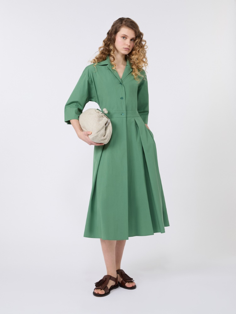 Cotton-poplin midi shirt dress - GREEN - Weekend