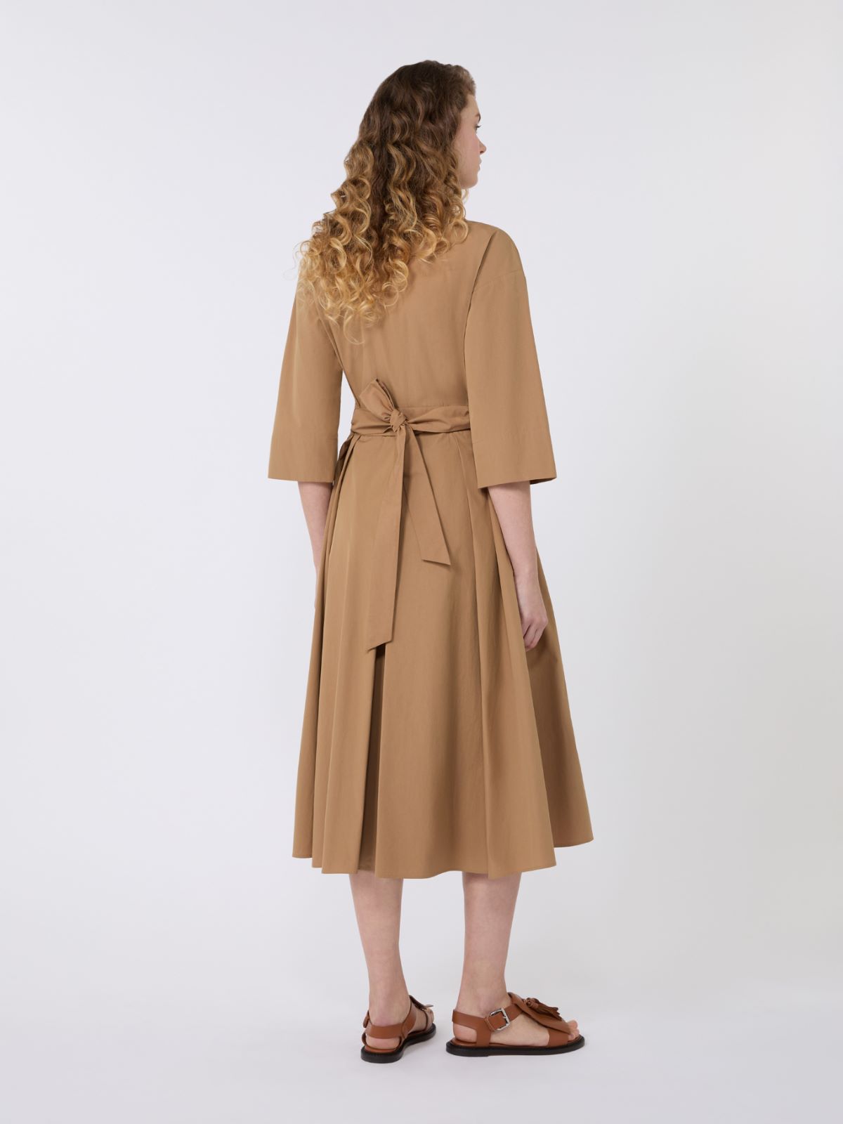 Cotton-poplin midi shirt dress - TOBACCO - Weekend - 3