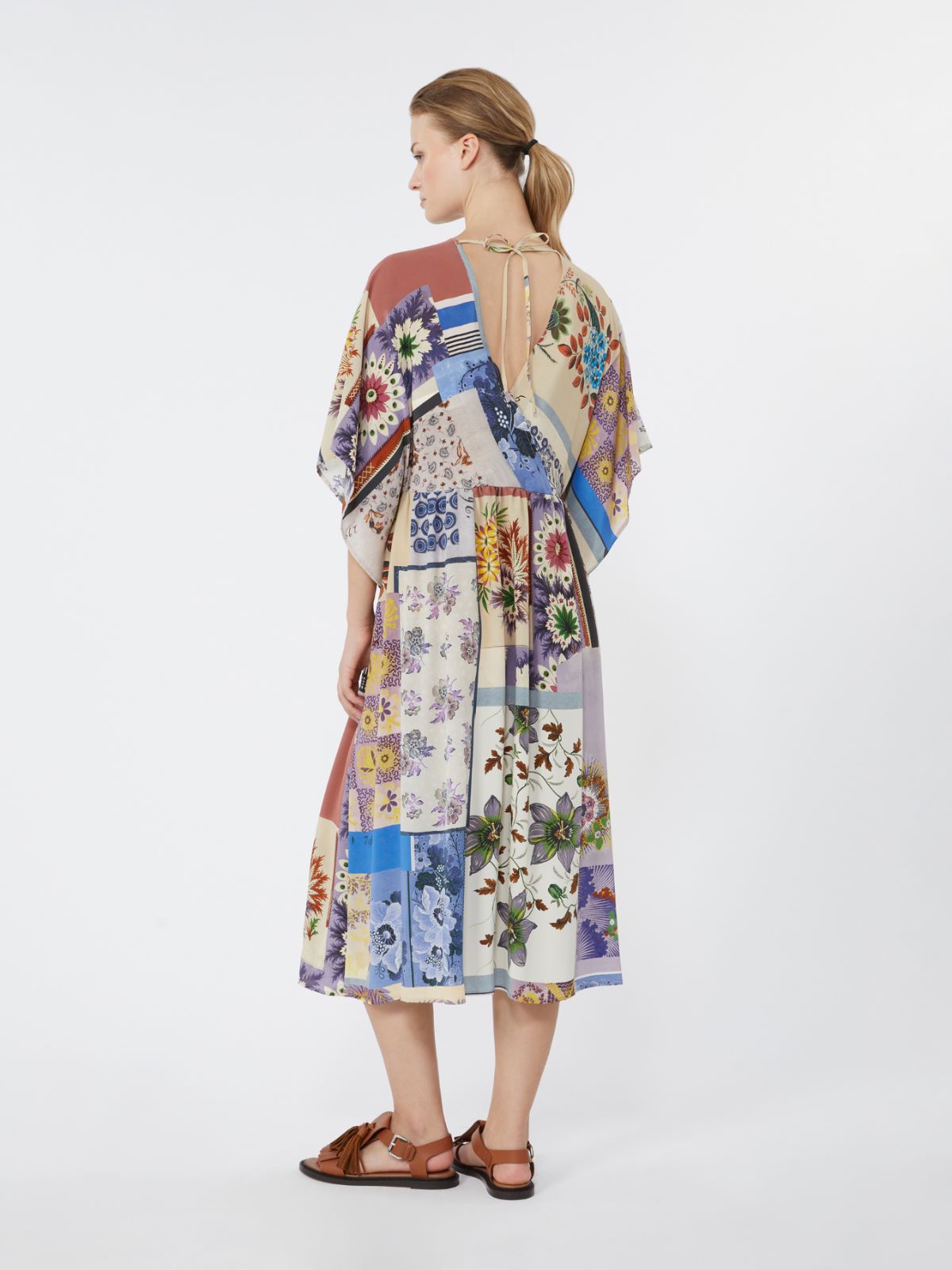 Printed silk crêpe de Chine midi dress - MULTICOLOUR - Weekend - 3