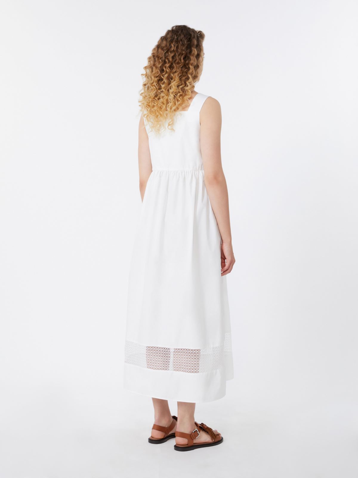 Cotton-poplin sleeveless dress - WHITE - Weekend - 3