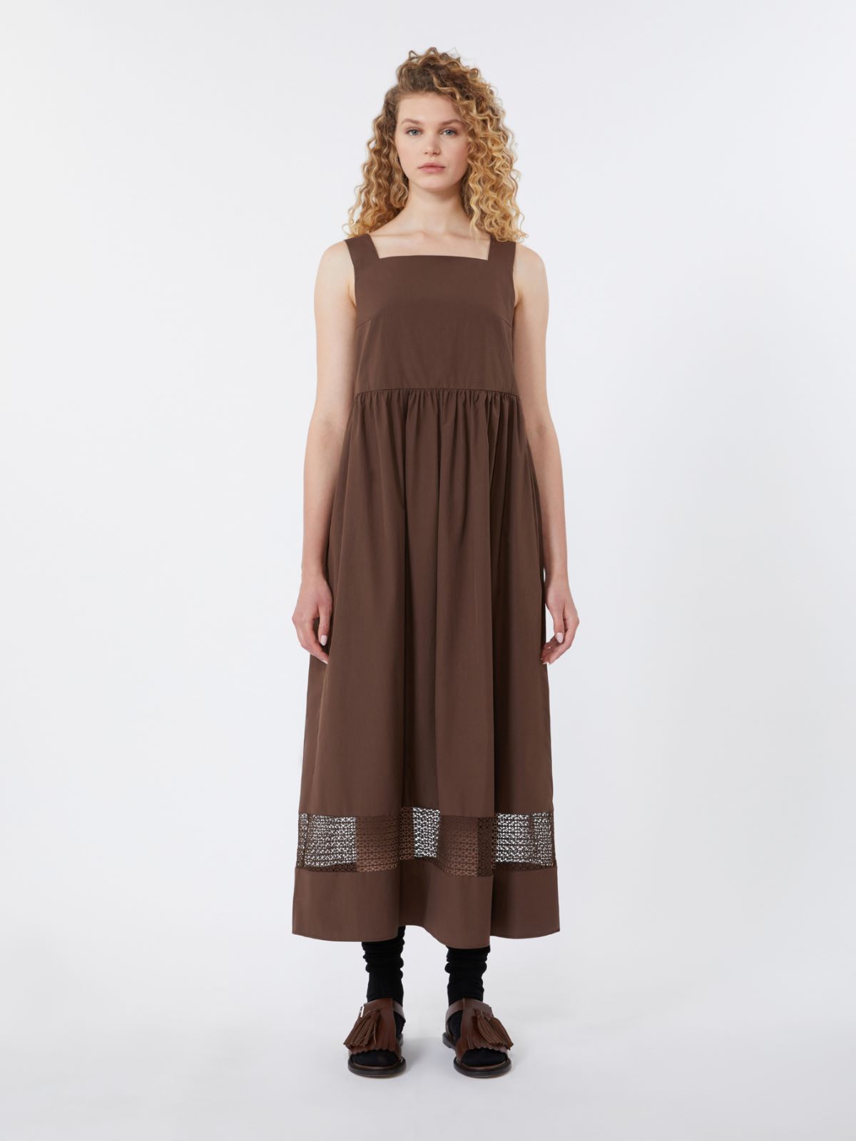 Cotton-poplin sleeveless dress - CHOCOLATE - Weekend - 2
