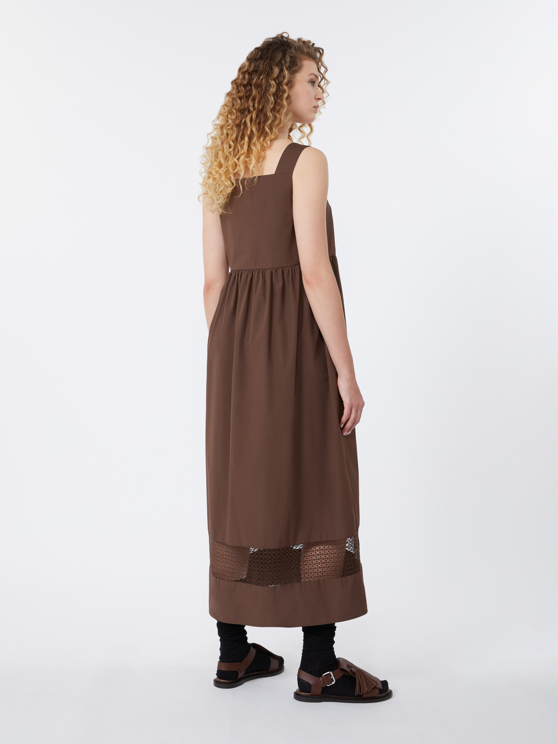 Cotton-poplin sleeveless dress - CHOCOLATE - Weekend Max Mara - 3