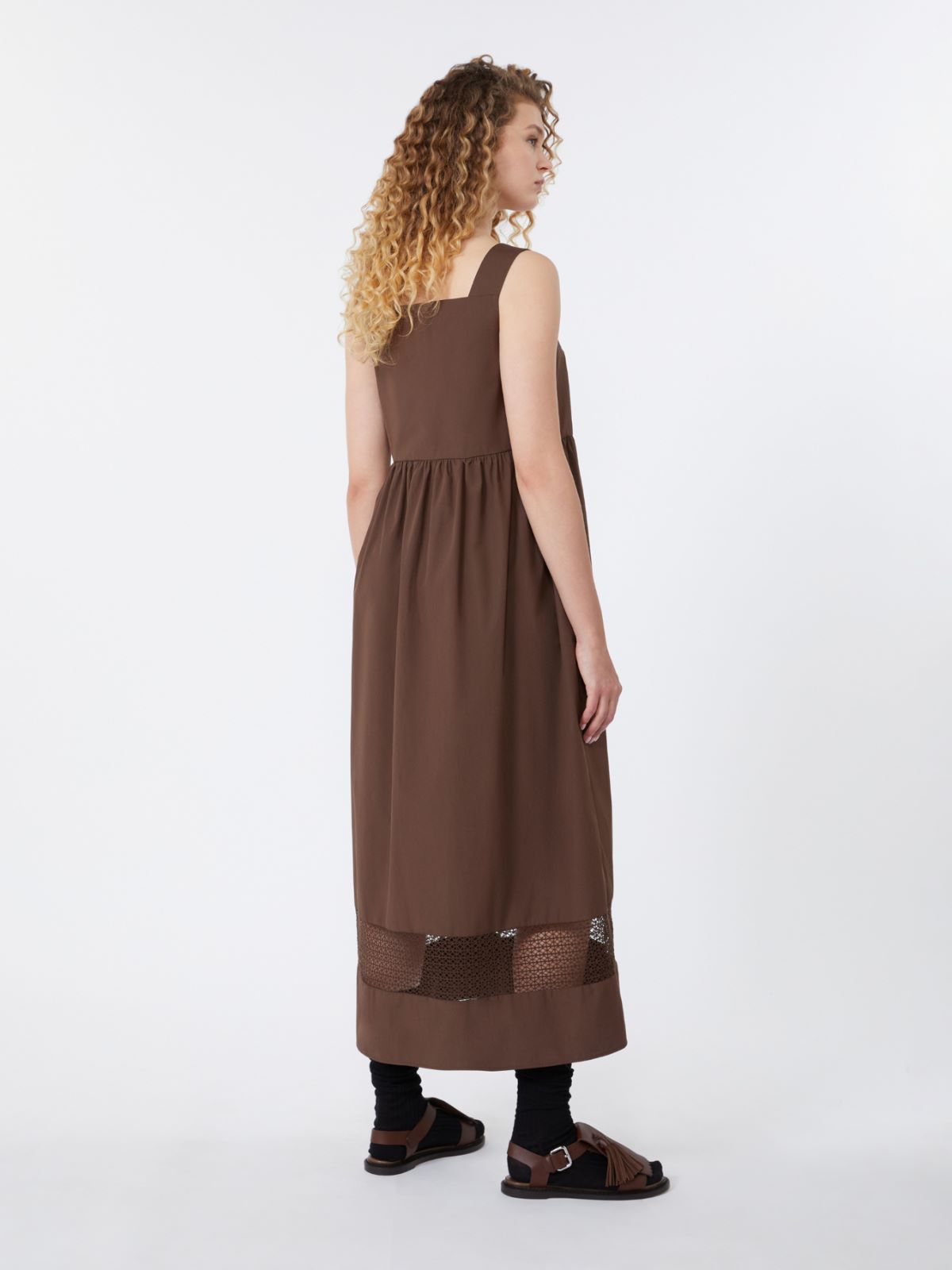 Cotton-poplin sleeveless dress - CHOCOLATE - Weekend - 3