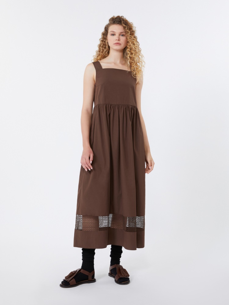 Cotton-poplin sleeveless dress - CHOCOLATE - Weekend