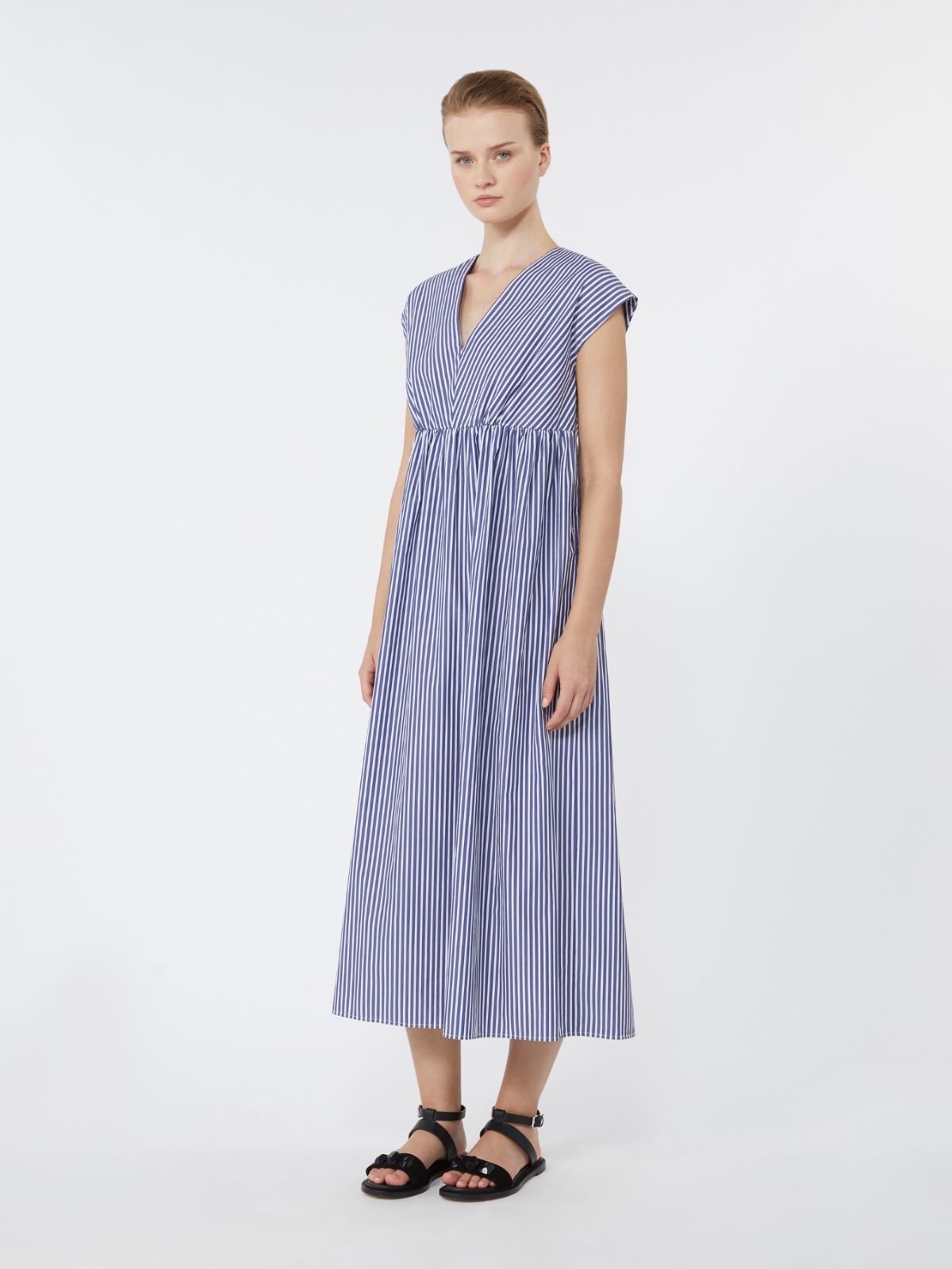Cotton-poplin A-line dress - NAVY - Weekend - 2