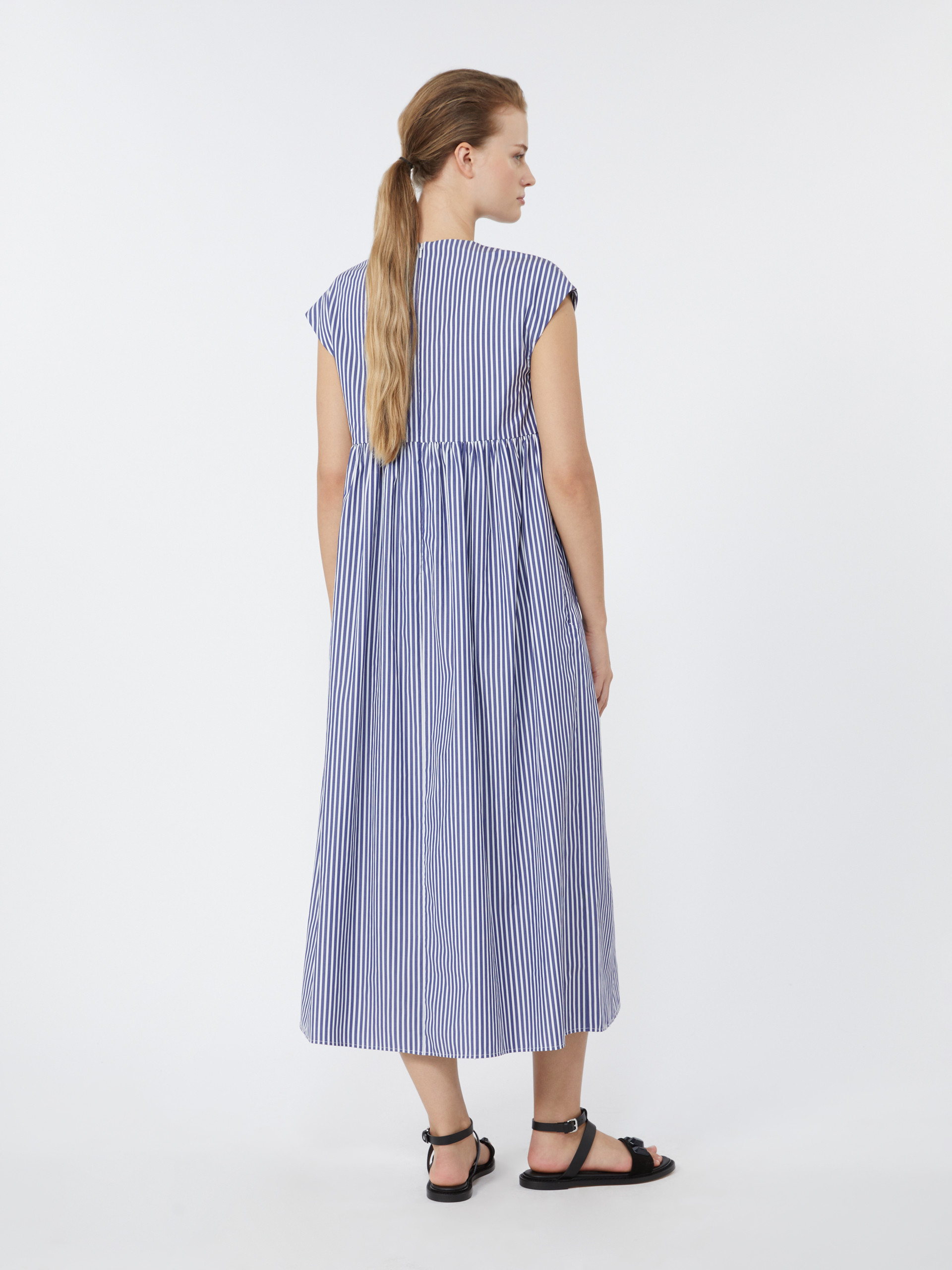 Cotton-poplin A-line dress - NAVY - Weekend Max Mara - 3