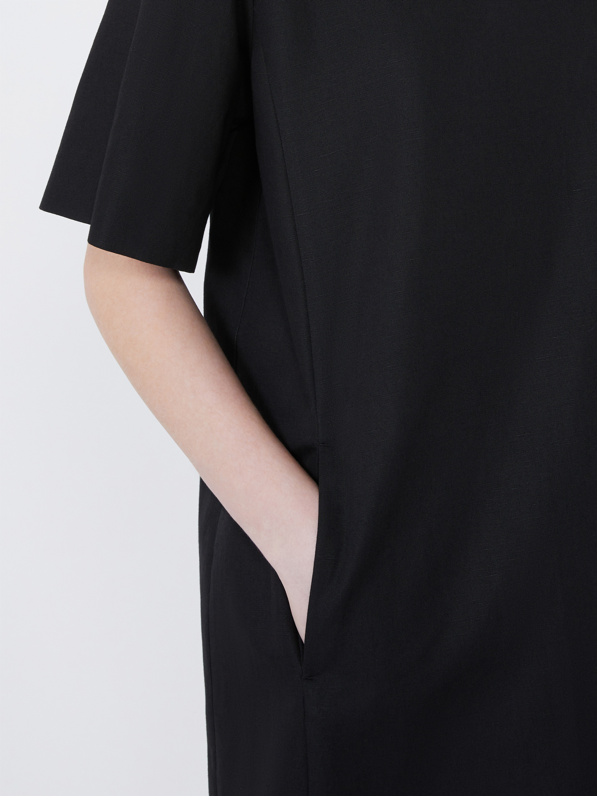 Cotton and linen canvas short dress - BLACK - Weekend Max Mara - 4