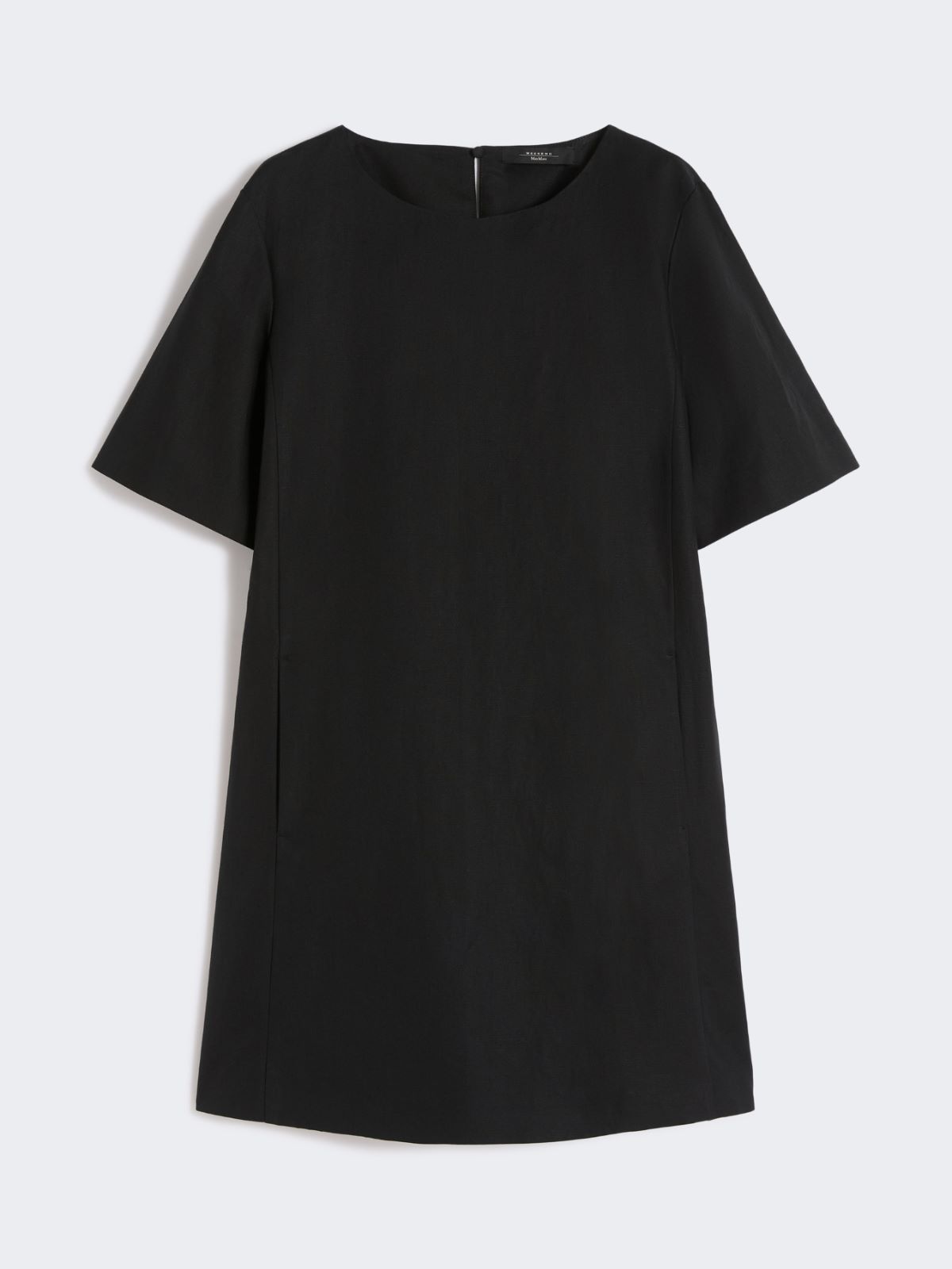 Cotton and linen canvas short dress - BLACK - Weekend - 5