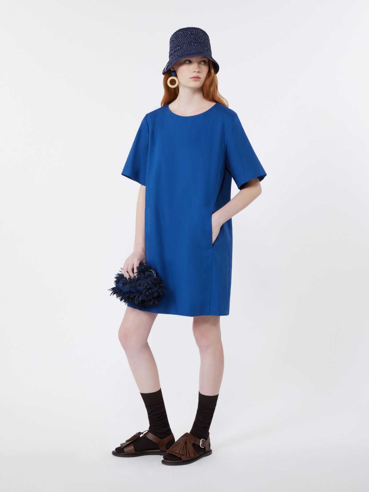 Abito corto in canvas di cotone e lino - Weekend Max Mara