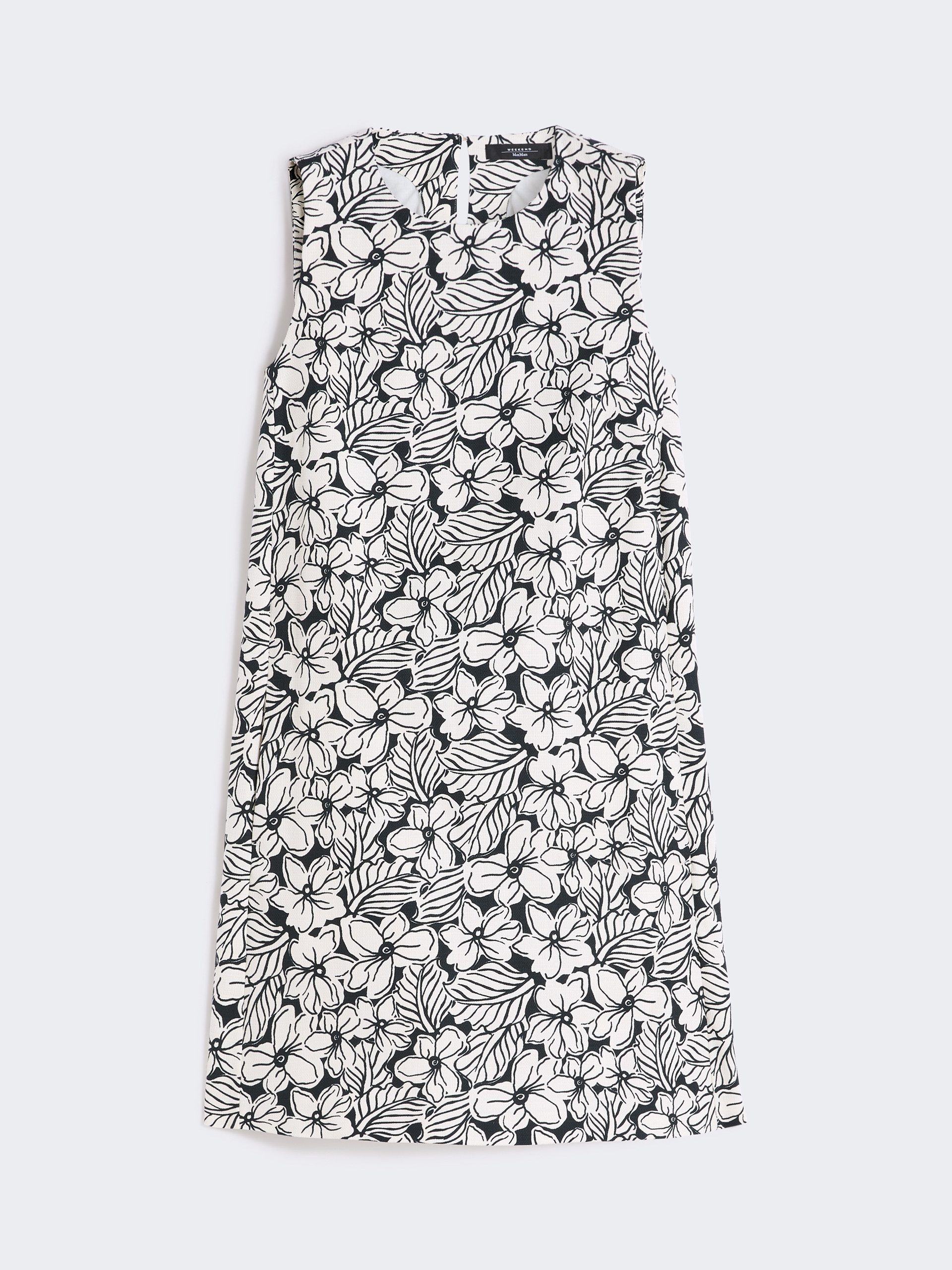 Printed cotton basketweave A-line dress - BLACK - Weekend Max Mara - 5