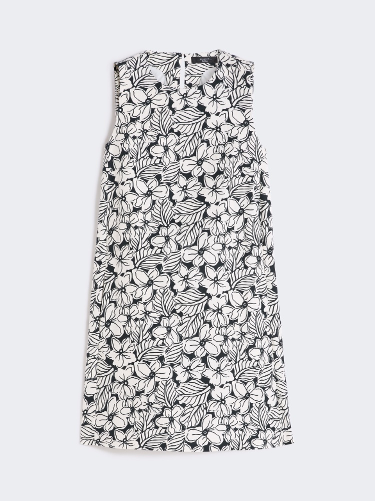 Printed cotton basketweave A-line dress - BLACK - Weekend - 2