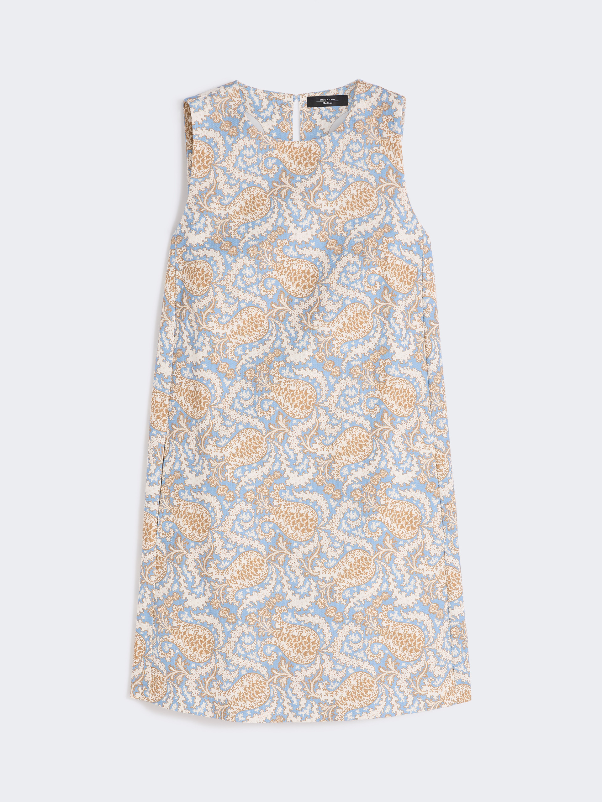 Printed cotton basketweave A-line dress - LIGHT BLUE - Weekend Max Mara - 6