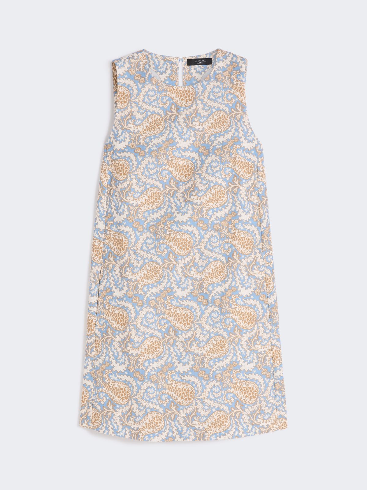 Printed cotton basketweave A-line dress - LIGHT BLUE - Weekend - 5