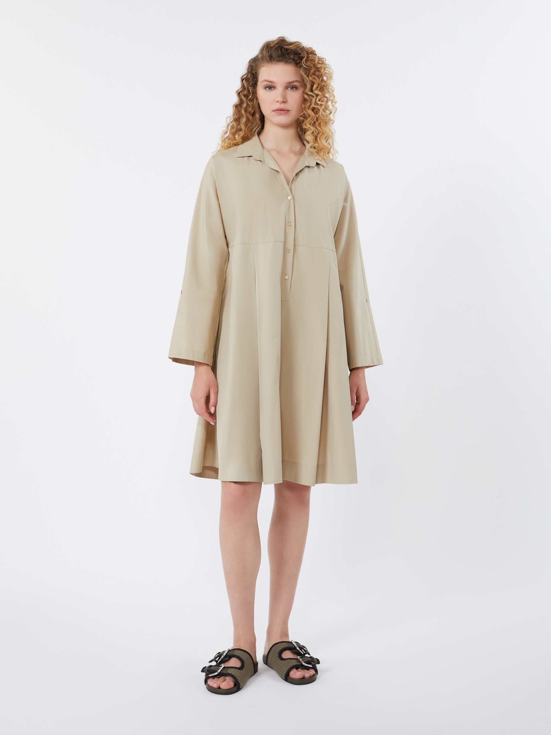 Flared cotton-poplin dress - SAND - Weekend Max Mara - 2