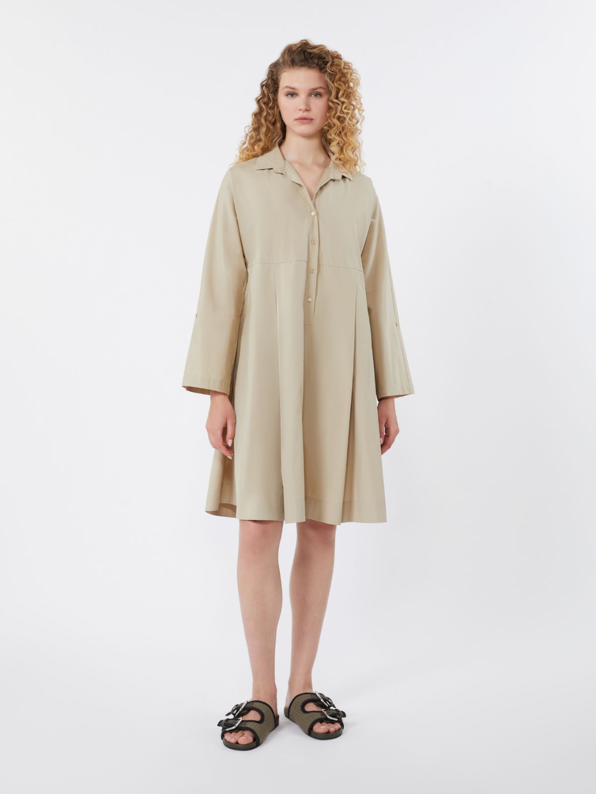 Flared cotton-poplin dress - SAND - Weekend - 2