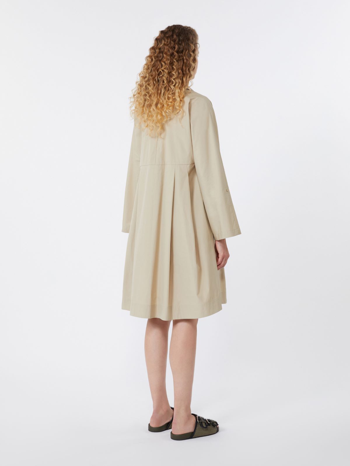 Flared cotton-poplin dress - SAND - Weekend - 3