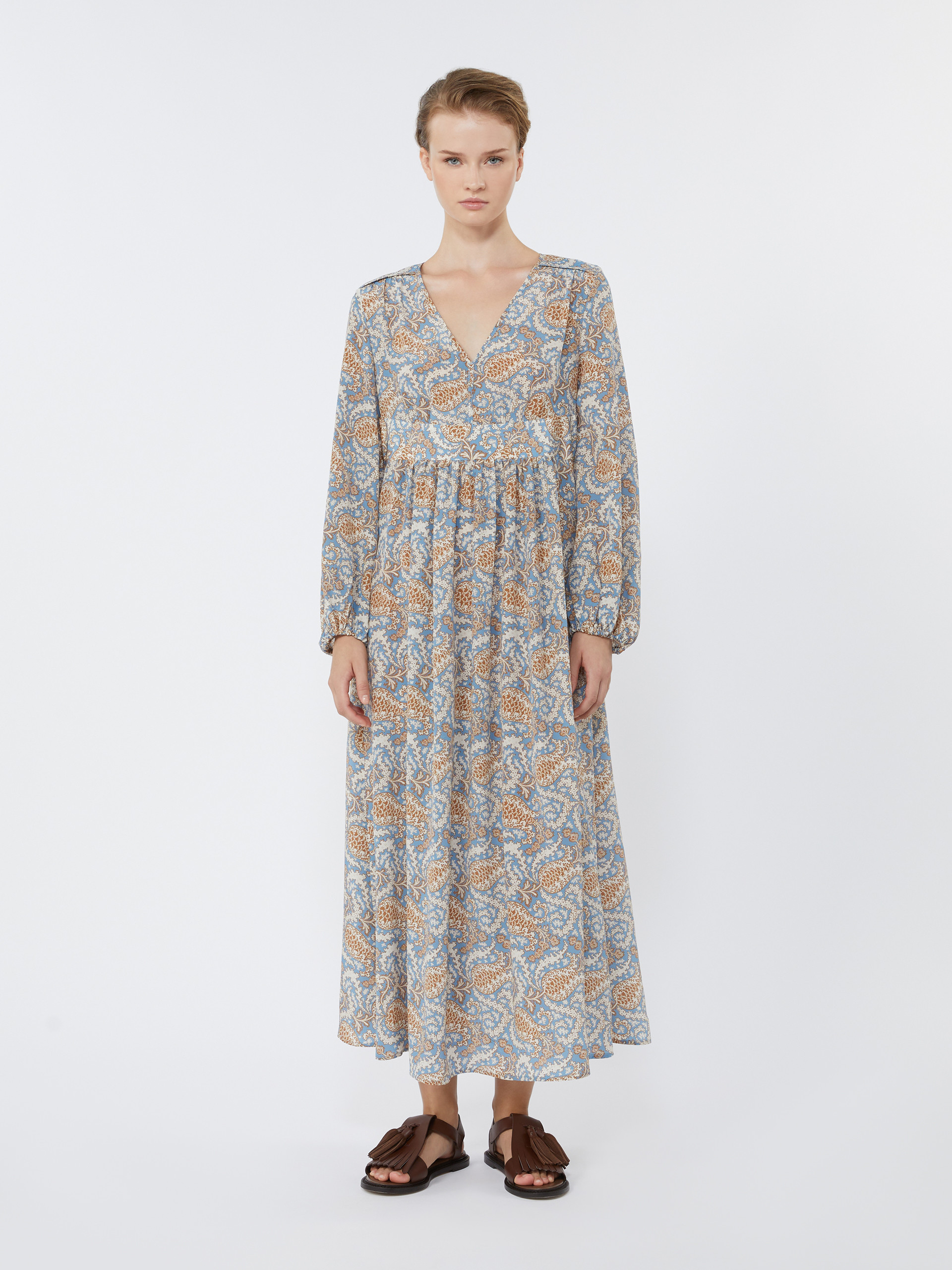 Printed silk dress - LIGHT BLUE - Weekend Max Mara - 2