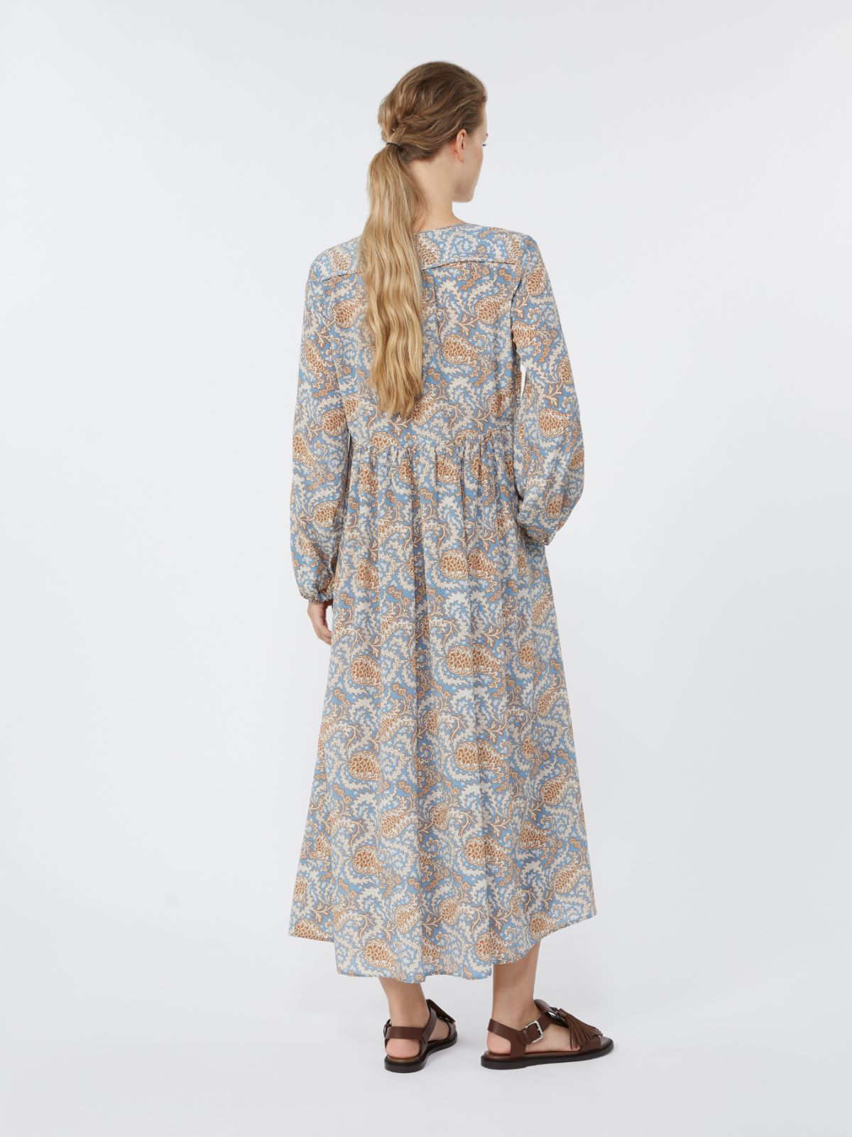 Printed silk dress - LIGHT BLUE - Weekend - 3