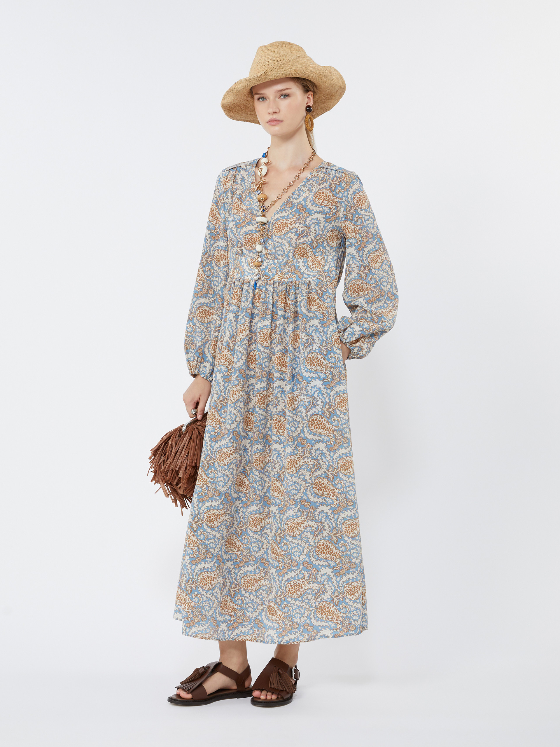 Printed silk dress - LIGHT BLUE - Weekend Max Mara