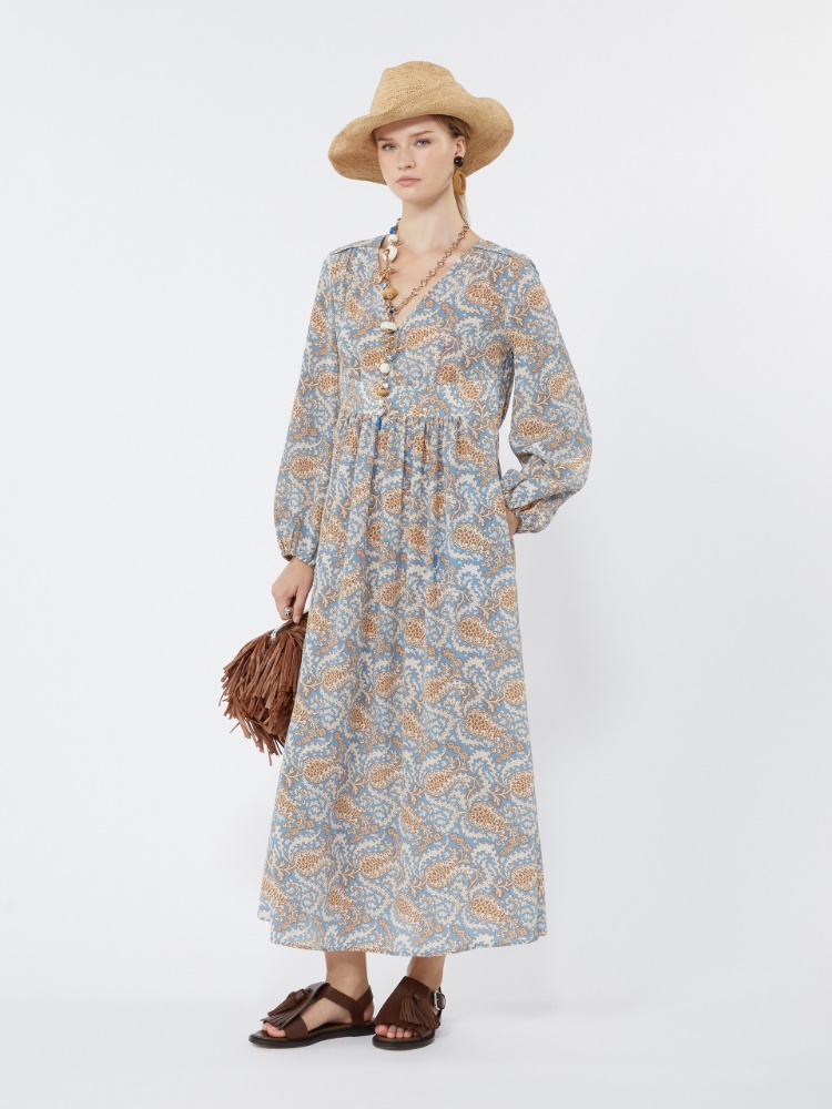 Printed silk dress - LIGHT BLUE - Weekend