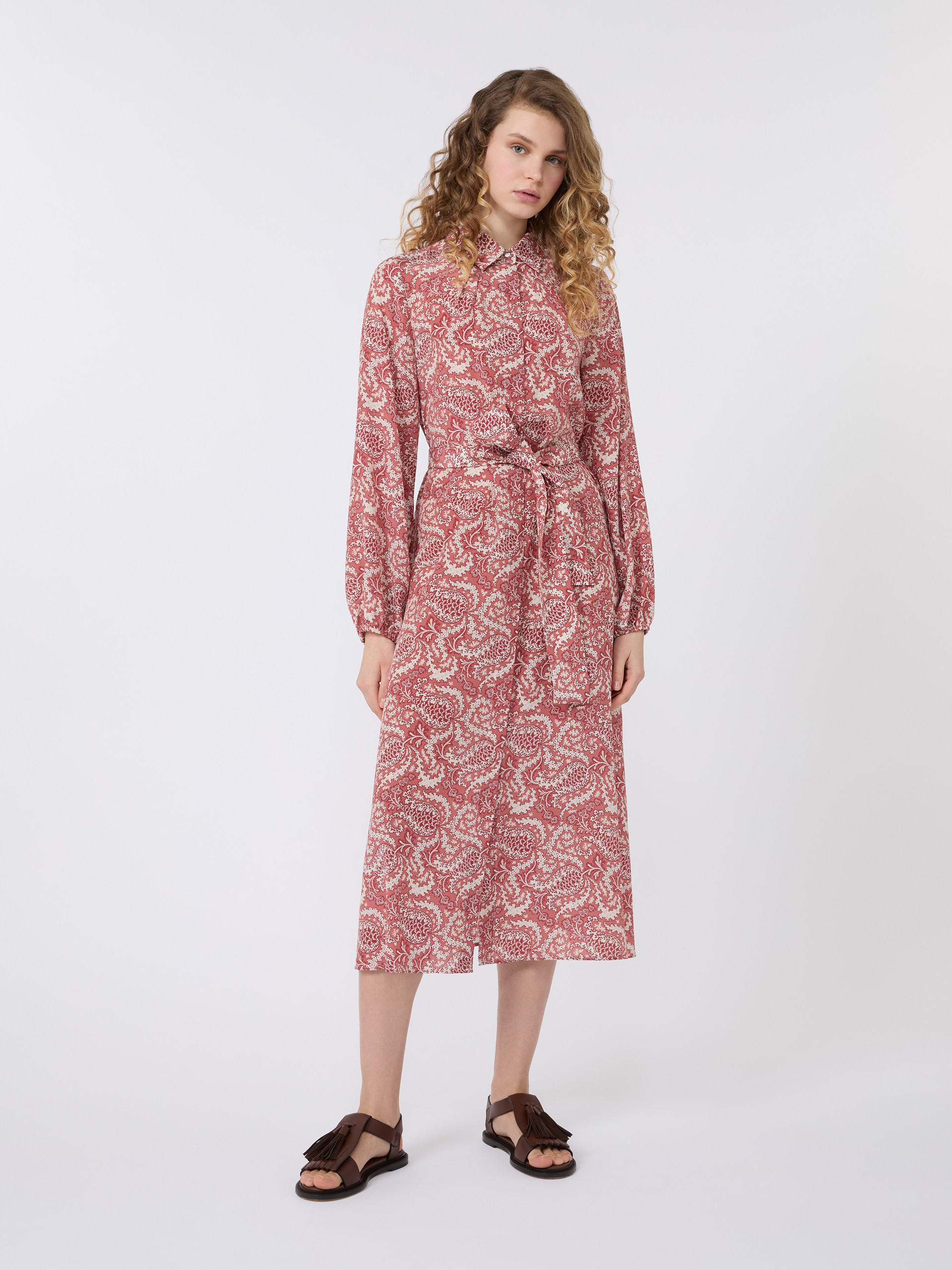 Printed silk shirt dress - CHERRY - Weekend Max Mara - 2