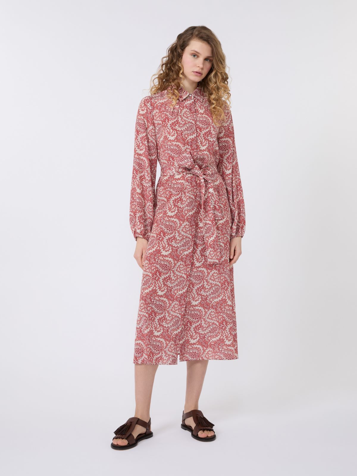 Printed silk shirt dress - CHERRY - Weekend - 2