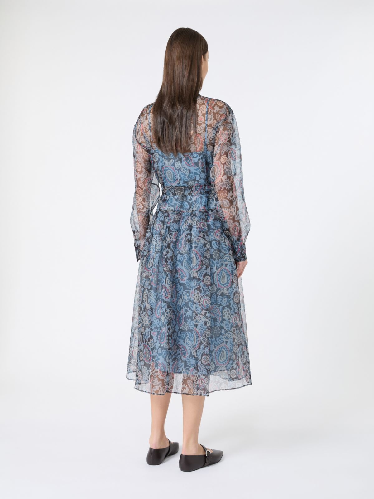 Abito chemisier in seta stampata - AZZURRO - Weekend - 3