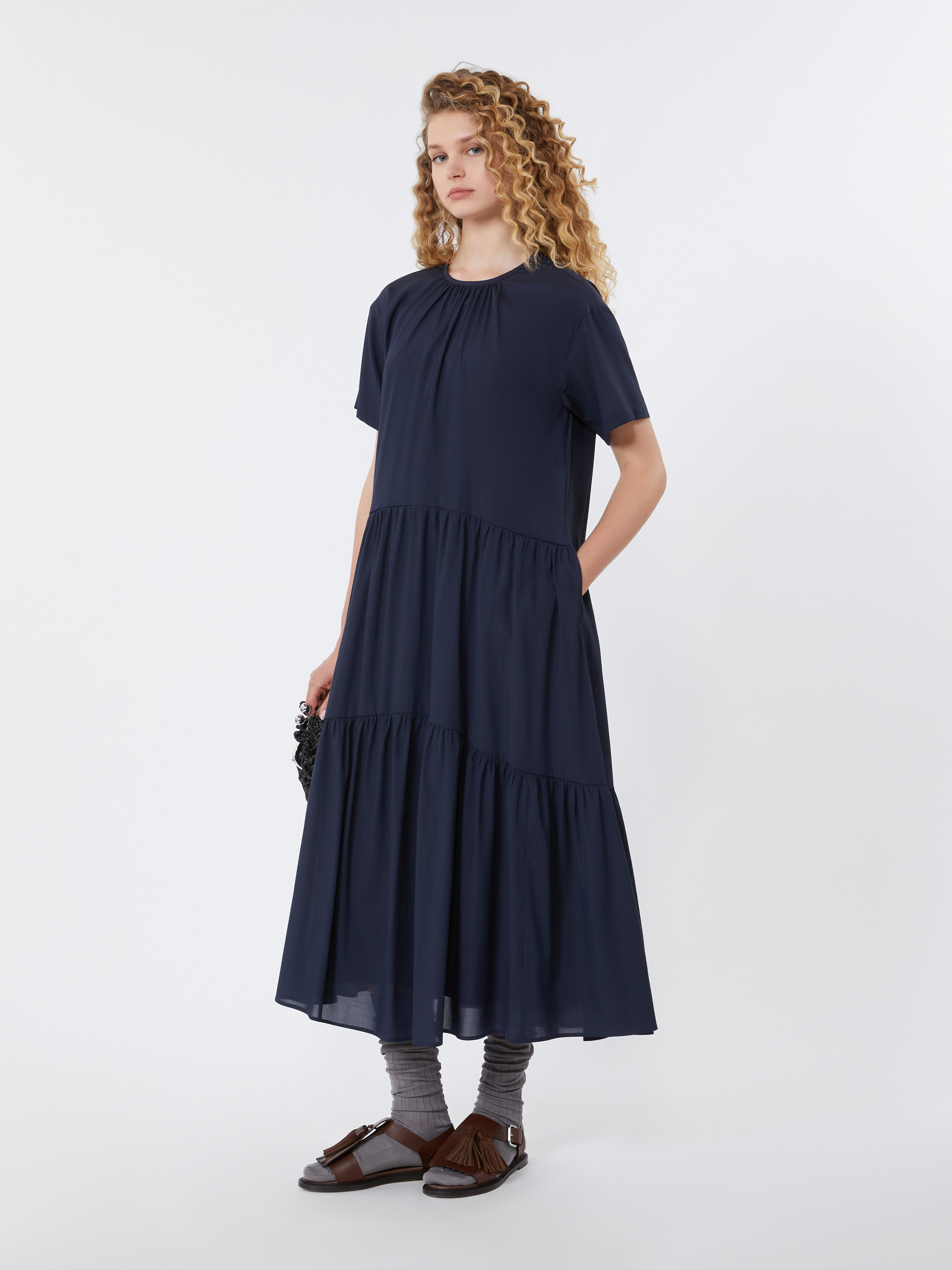 Technical cotton canvas dress - NAVY - Weekend Max Mara
