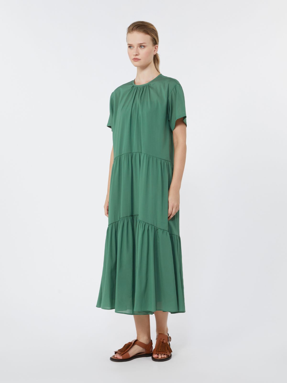 Technical cotton canvas dress - GREEN - Weekend - 2