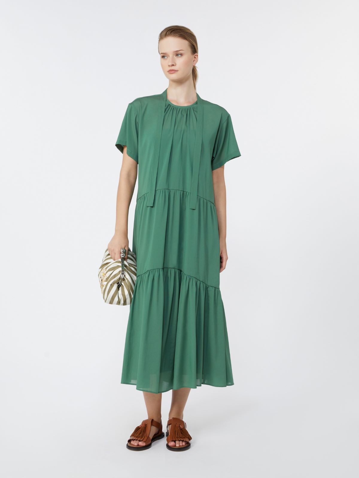 Technical cotton canvas dress - GREEN - Weekend