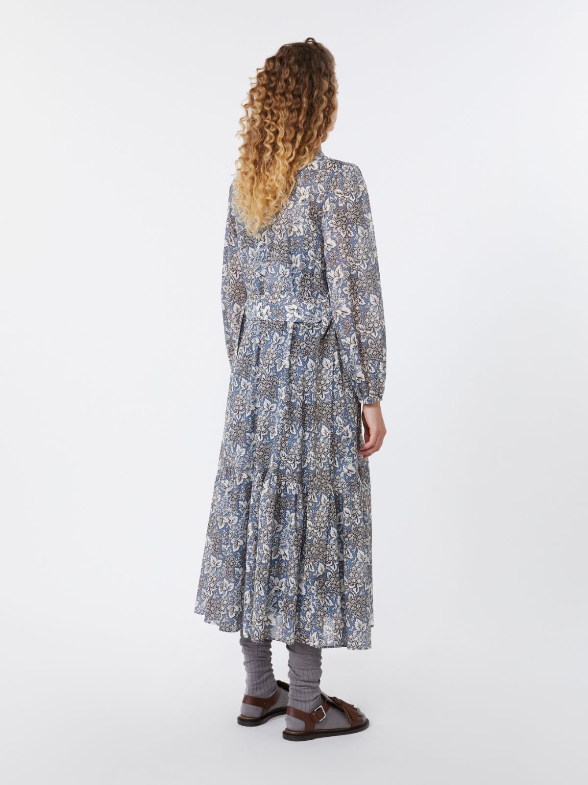 Voile patterned shirt dress - NAVY - Weekend - 3
