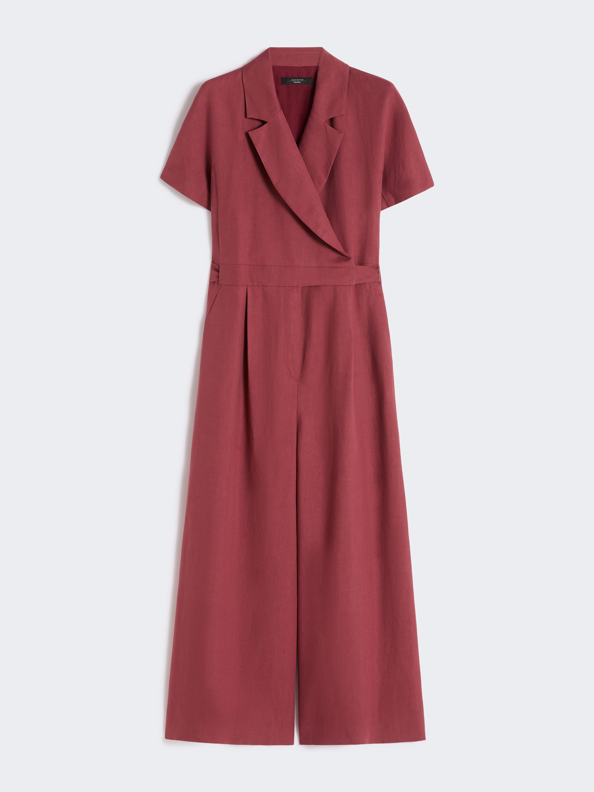 Viscose and linen batavia jumpsuit - CHERRY - Weekend Max Mara - 5