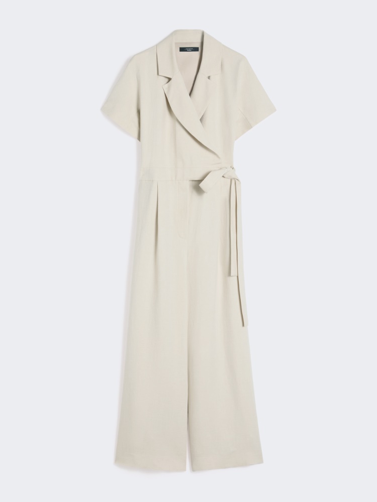 Viscose and linen batavia jumpsuit - BEIGE - Weekend - 2