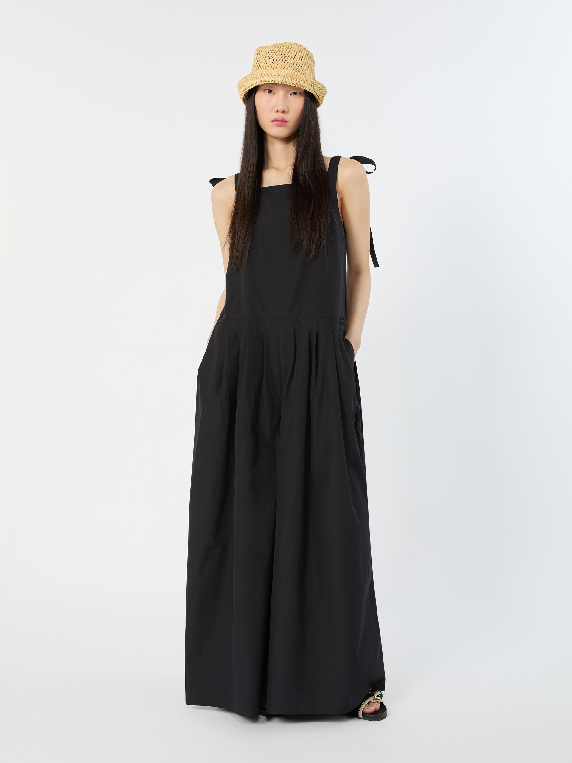 Cotton poplin jumpsuit - BLACK - Weekend Max Mara
