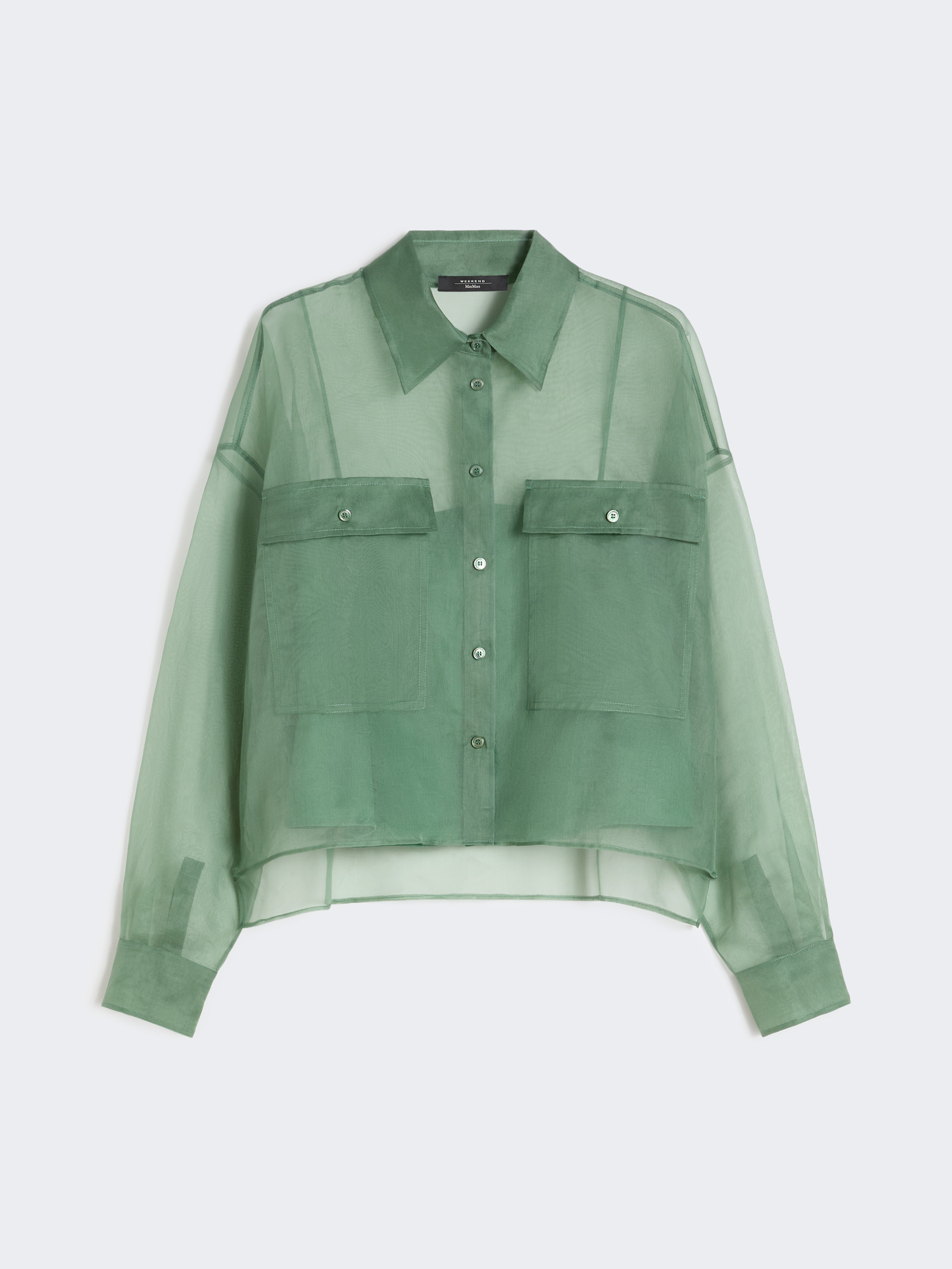 Silk organza shirt - GREEN - Weekend Max Mara - 5