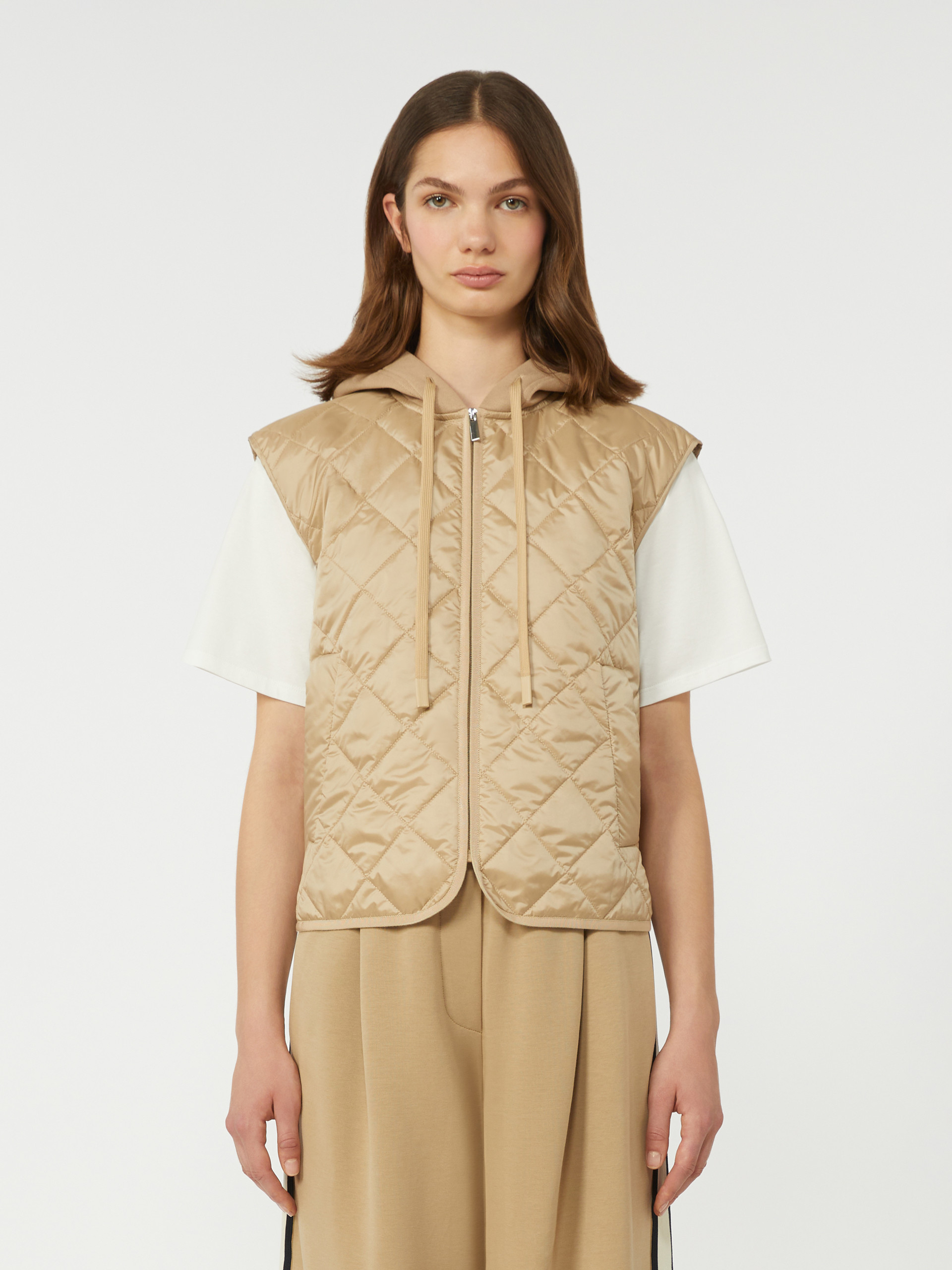 Padded sleeveless jacket in water-repellent canvas - BEIGE - Weekend Max Mara - 2