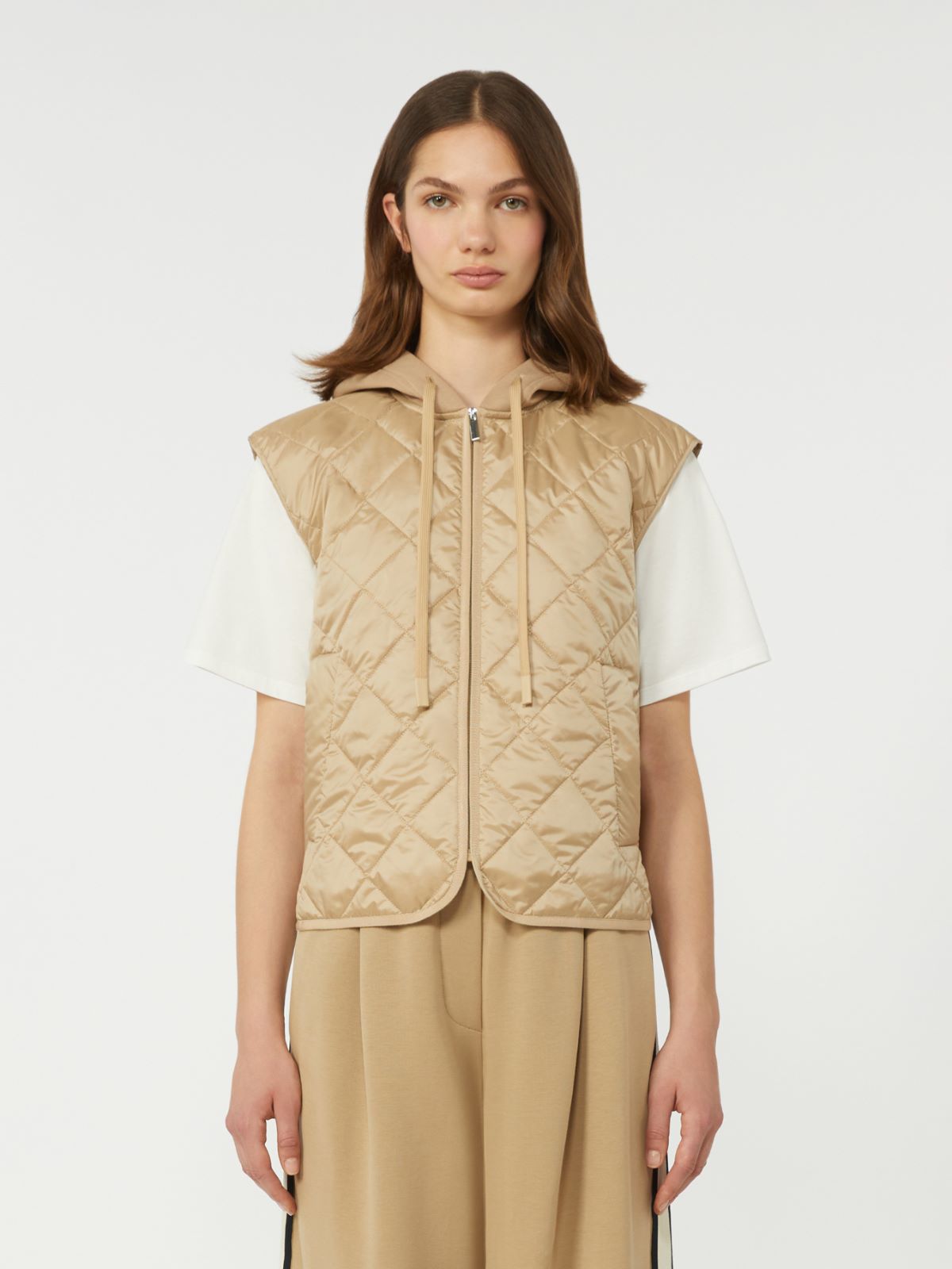 Padded sleeveless jacket in water-repellent canvas - BEIGE - Weekend - 2